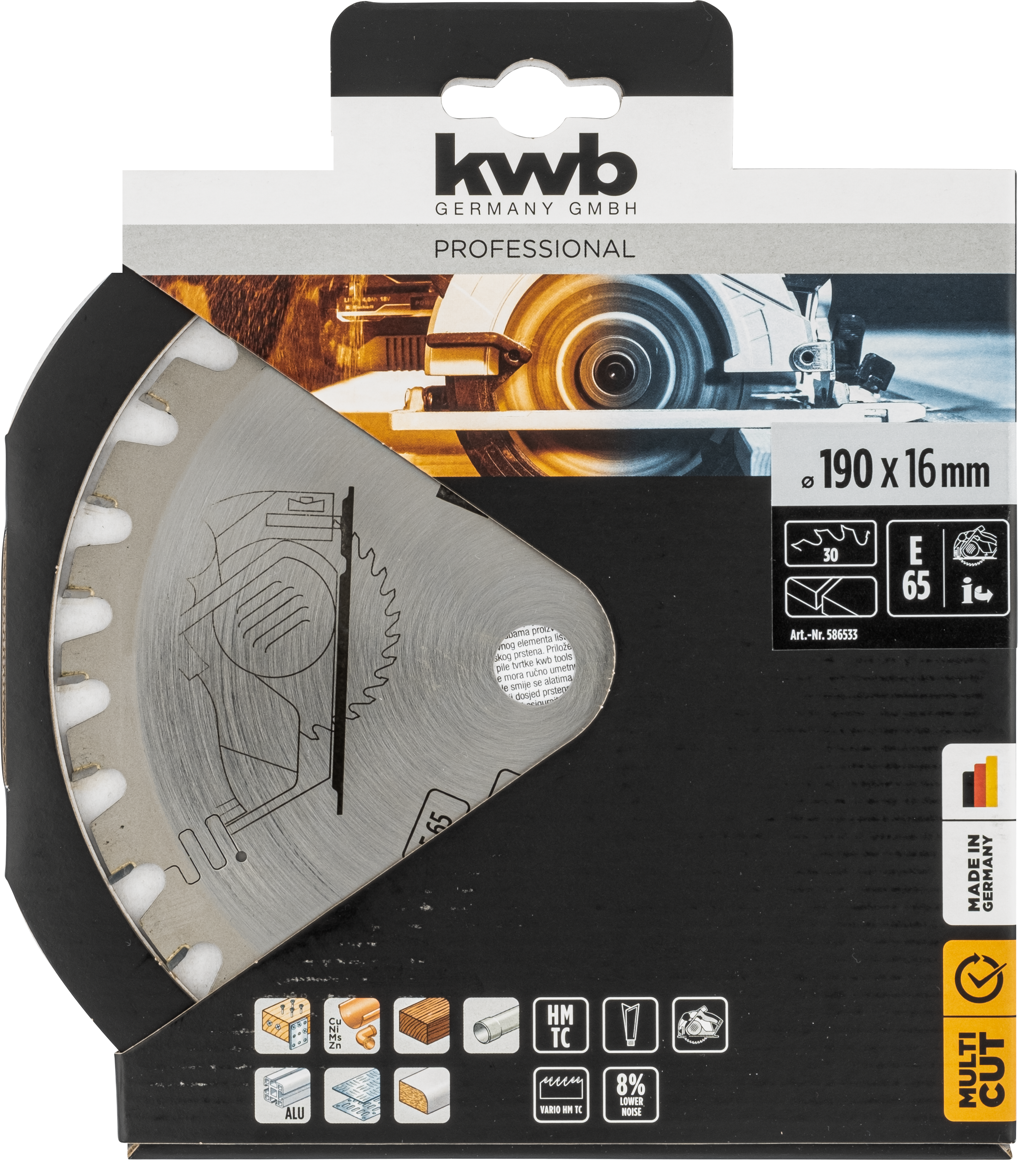 Kwb Kreisägeblatt HM Ø 190 x 16 mm, Z30 Kwb Kreisägeblatt HM Ø 190 x 16 mm, Z30