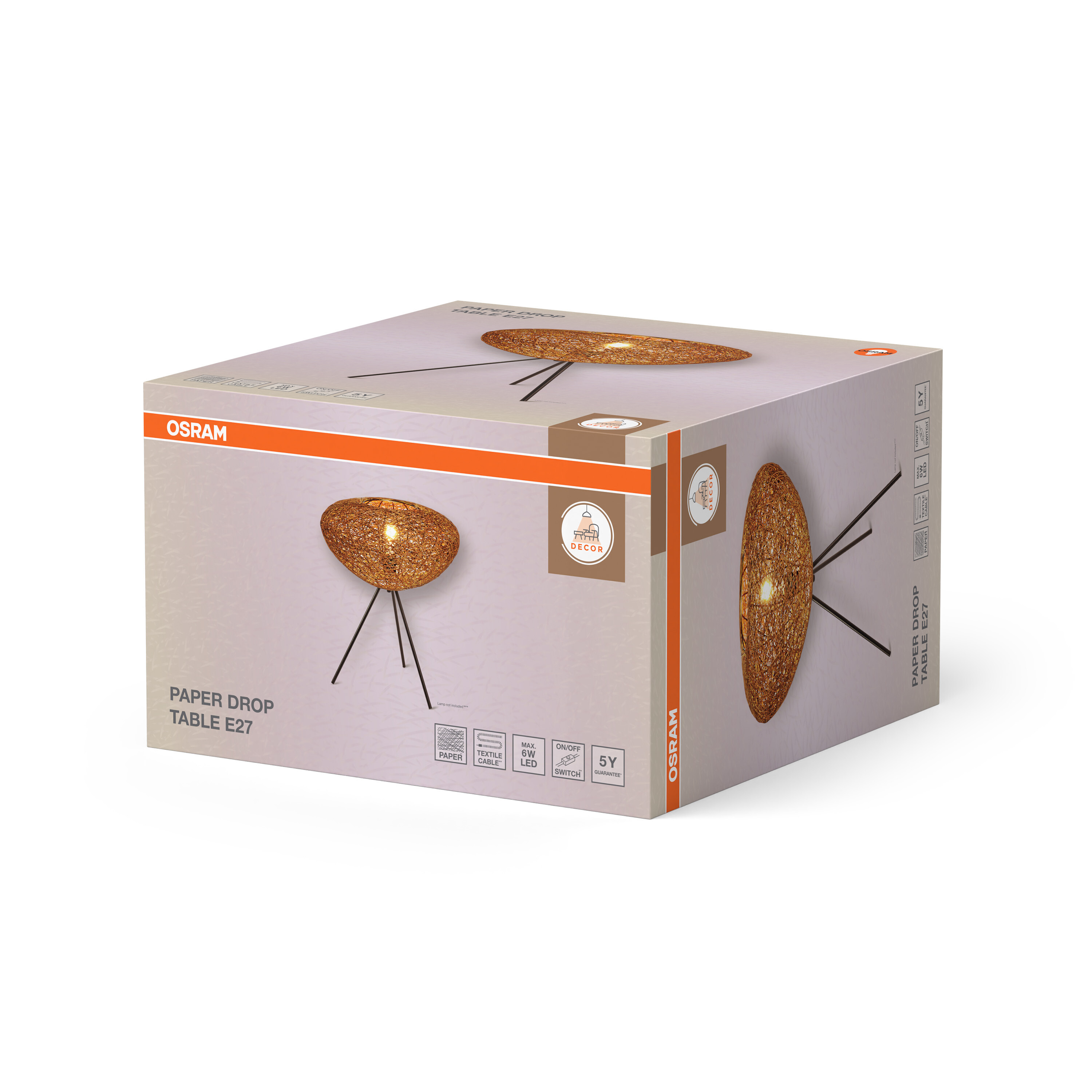 Osram Decor Tischleuchte, 1XE27, schwarz