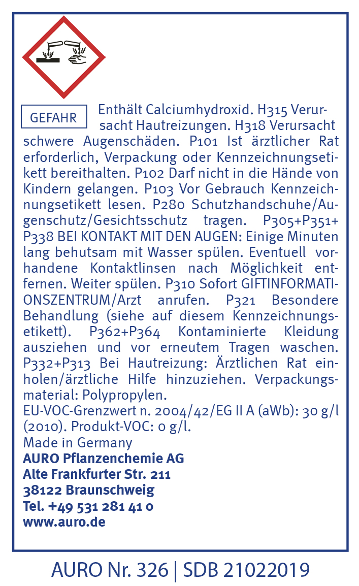 066841-GHS-326_21-02-2019 Auro Kalkfarbe Nr. 326, weiß, 10 l
