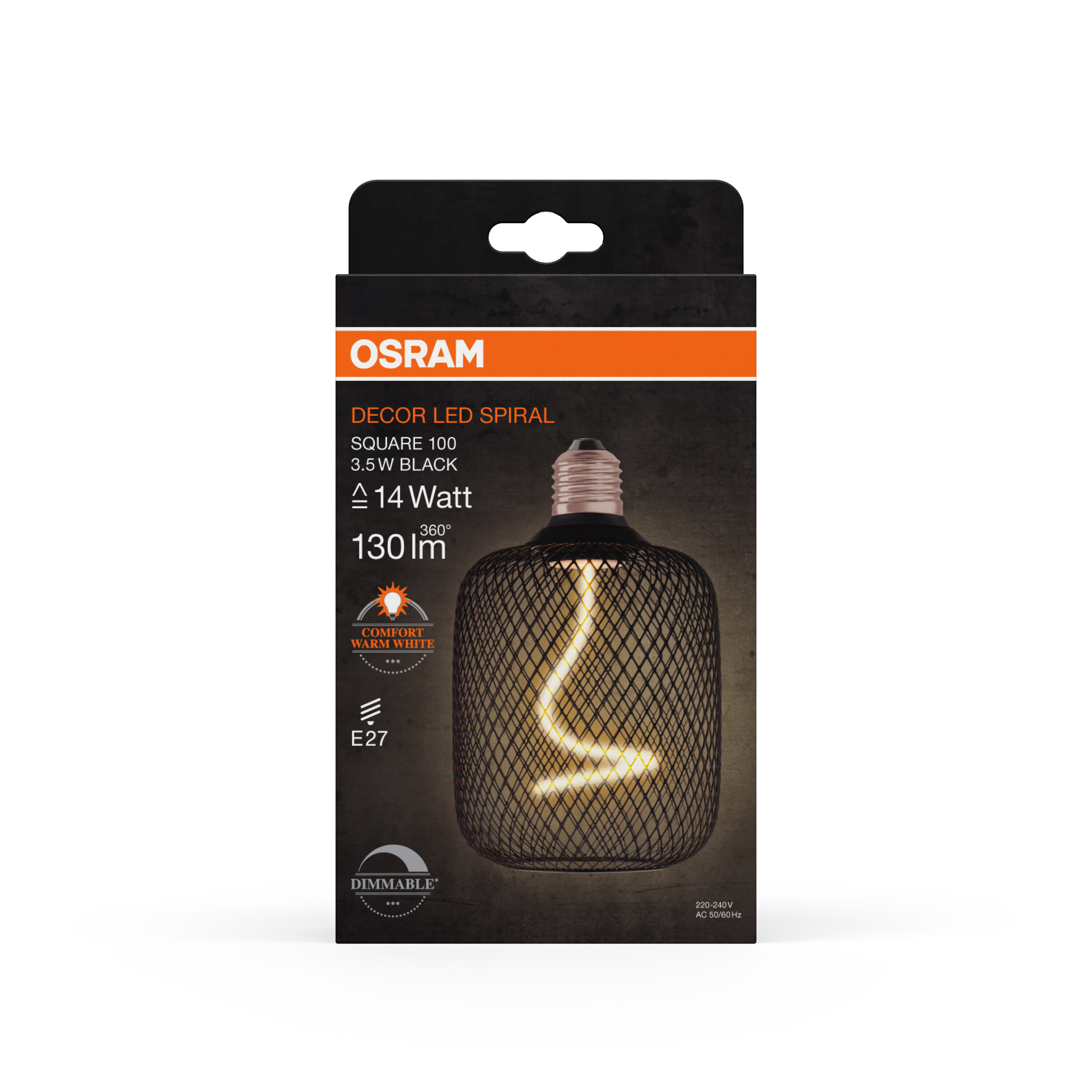 Osram Decor LED Lampe, schwarz, warmweiß, E27
