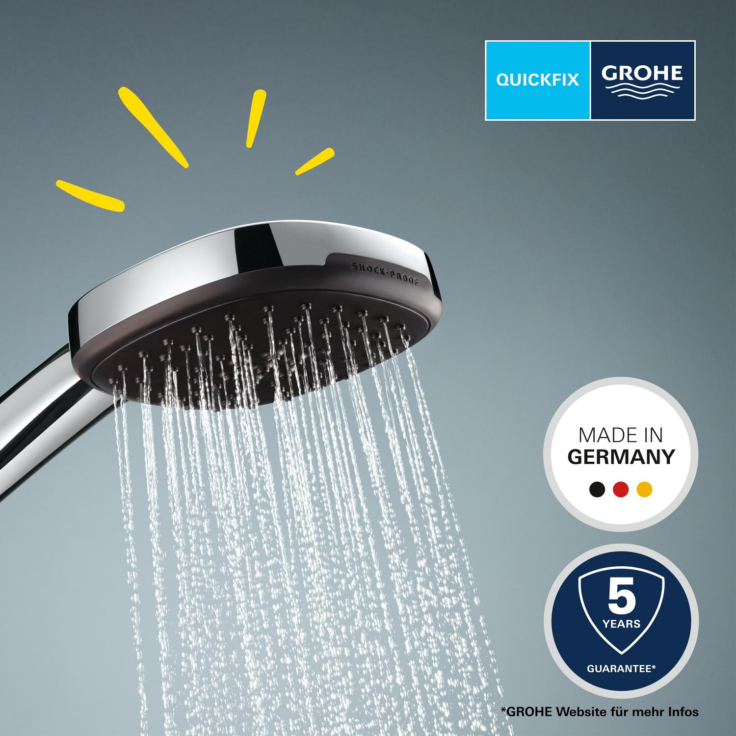 Grohe Vitalio Comfort 110 Handbrause, 3 Strahlarten