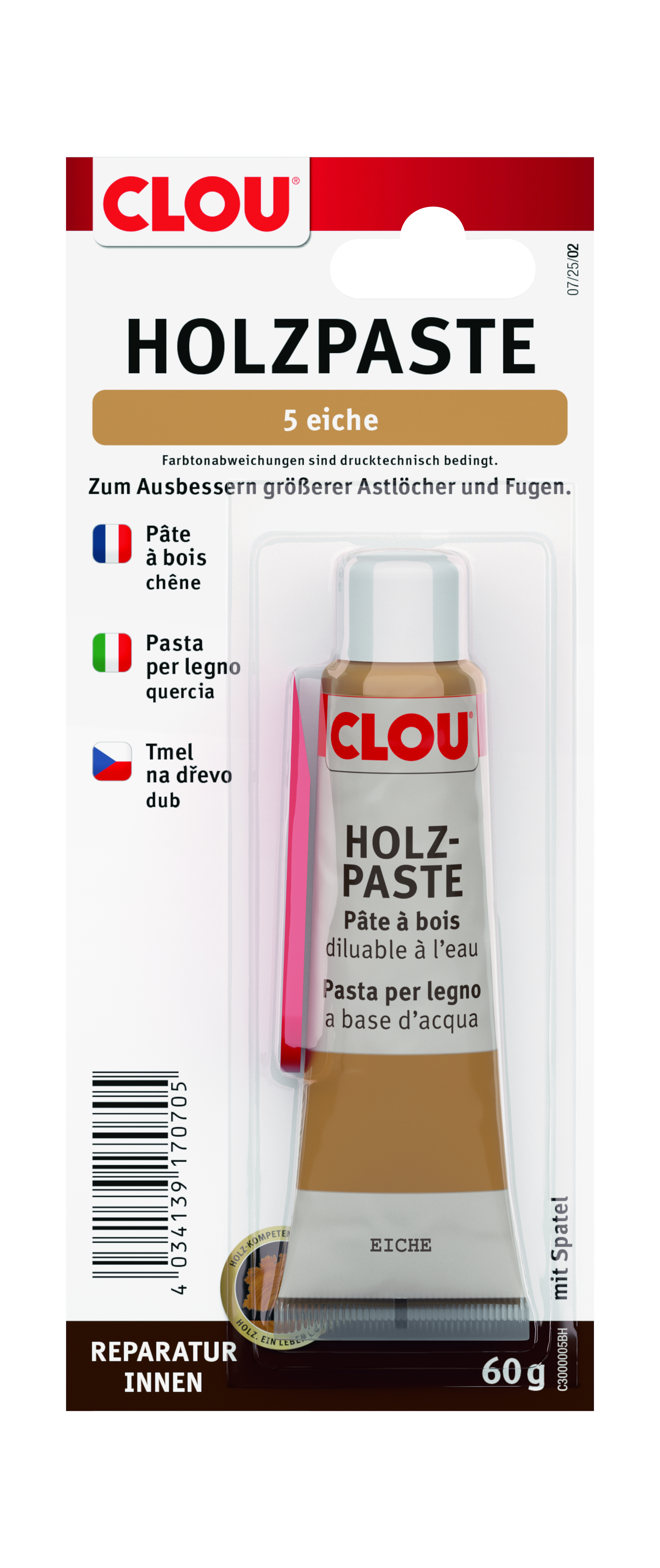 Clou Holzpaste Nr. 5 Eiche, 60 g Tube