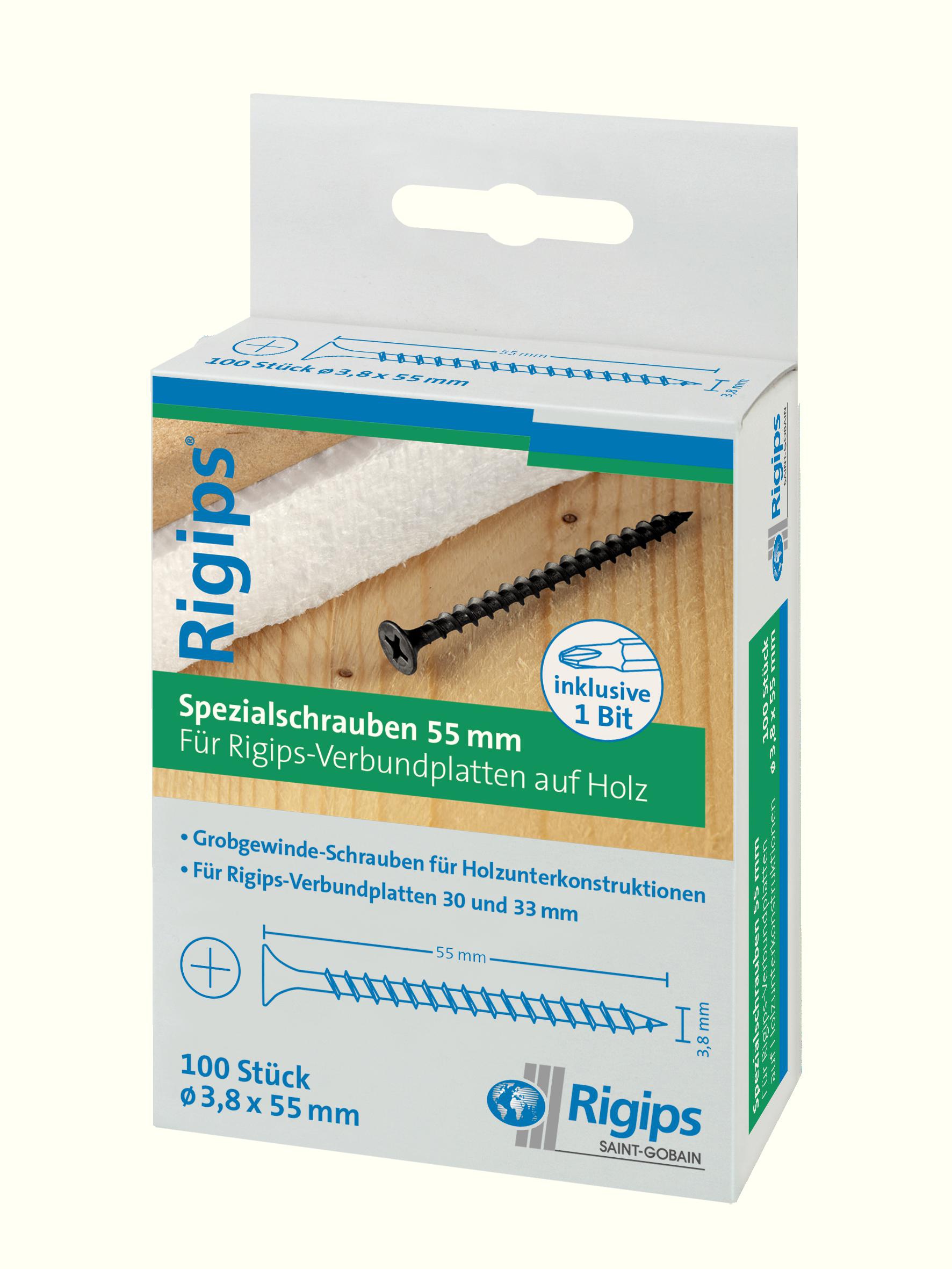 246680-Rigips-Grobgewindeschrauben-f-r-Holz-55-mm-100-St Rigips Spezialschrauben, 3,8 x 55 mm