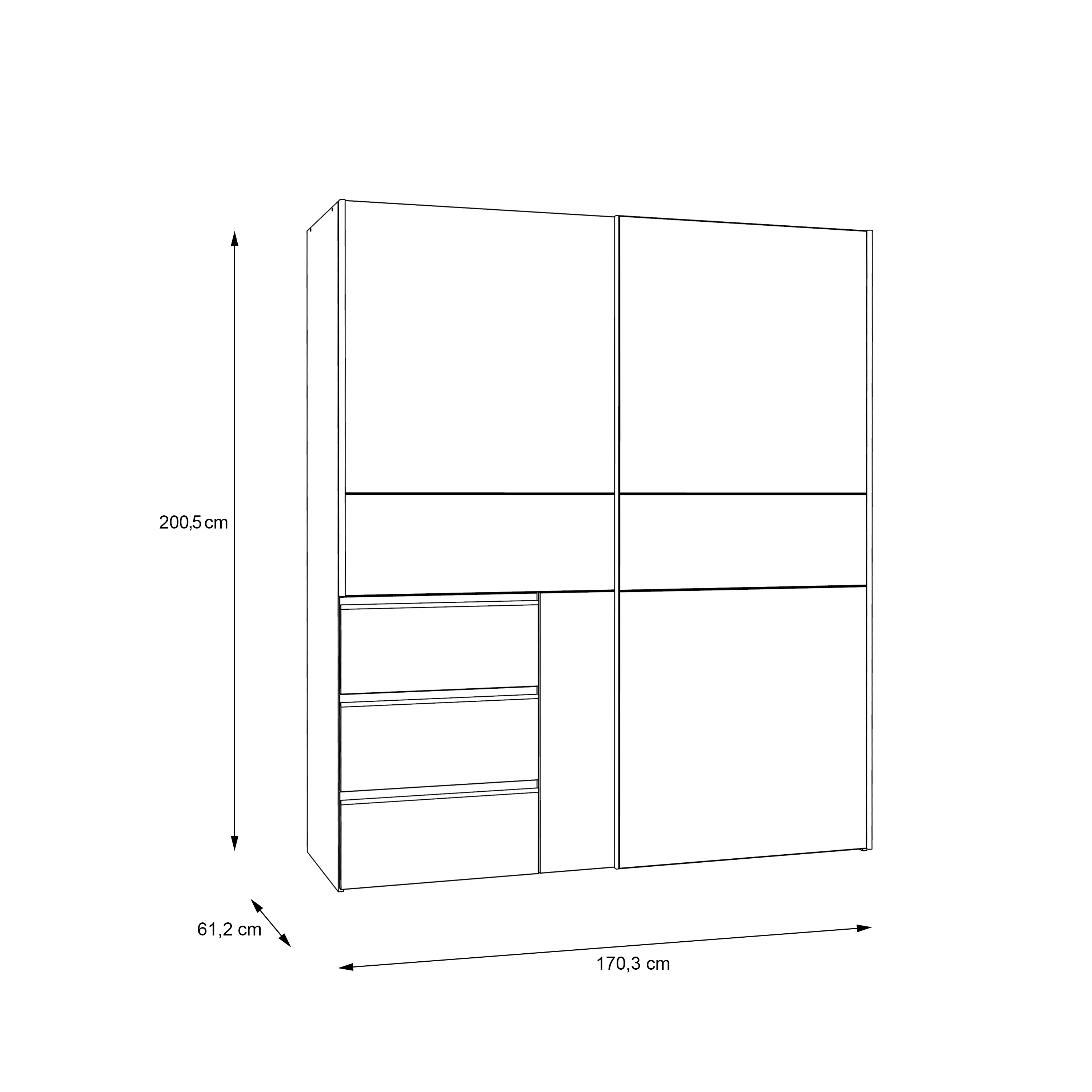 Forte Kleiderschrank WINN 2, weiß