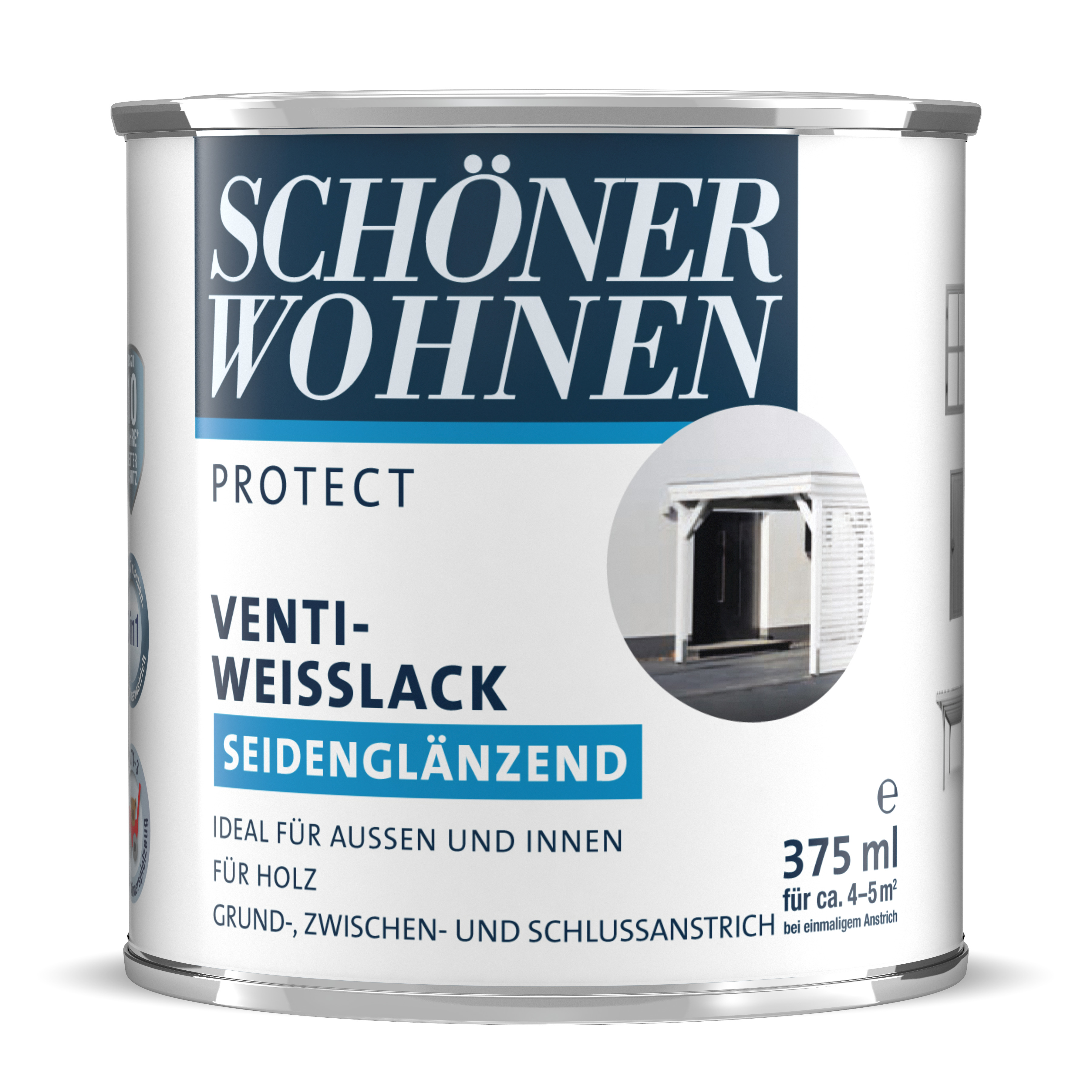 Schöner Wohnen Protect Venti Weißlack, seidenglänzend