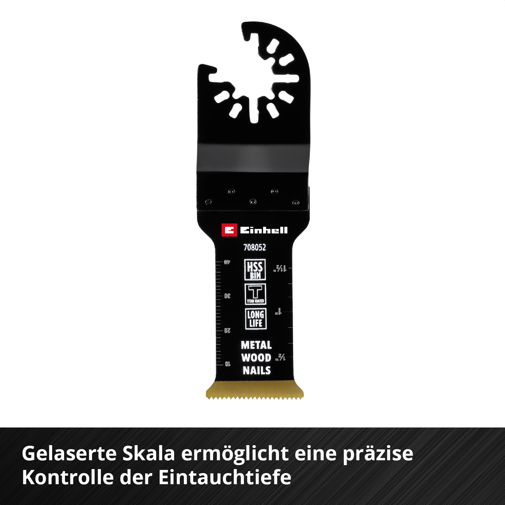 Einhell HSS-BiM-Tauchsägeblatt mit Universalaufnahme und Titanbeschichtung, gerade, 29 x 54 mm