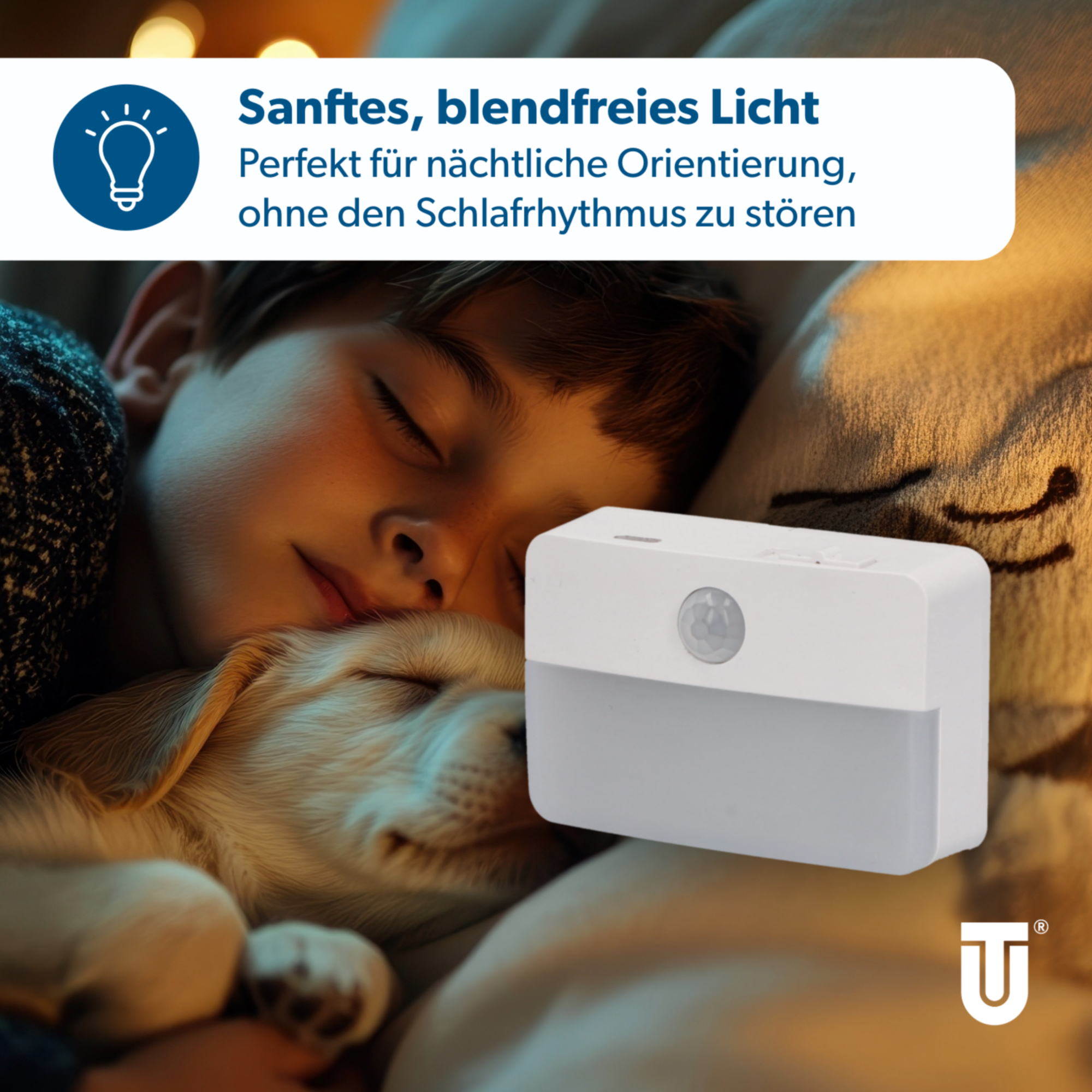 Unitec LED-Nachtlicht mit BWM + Dämmerungssensor