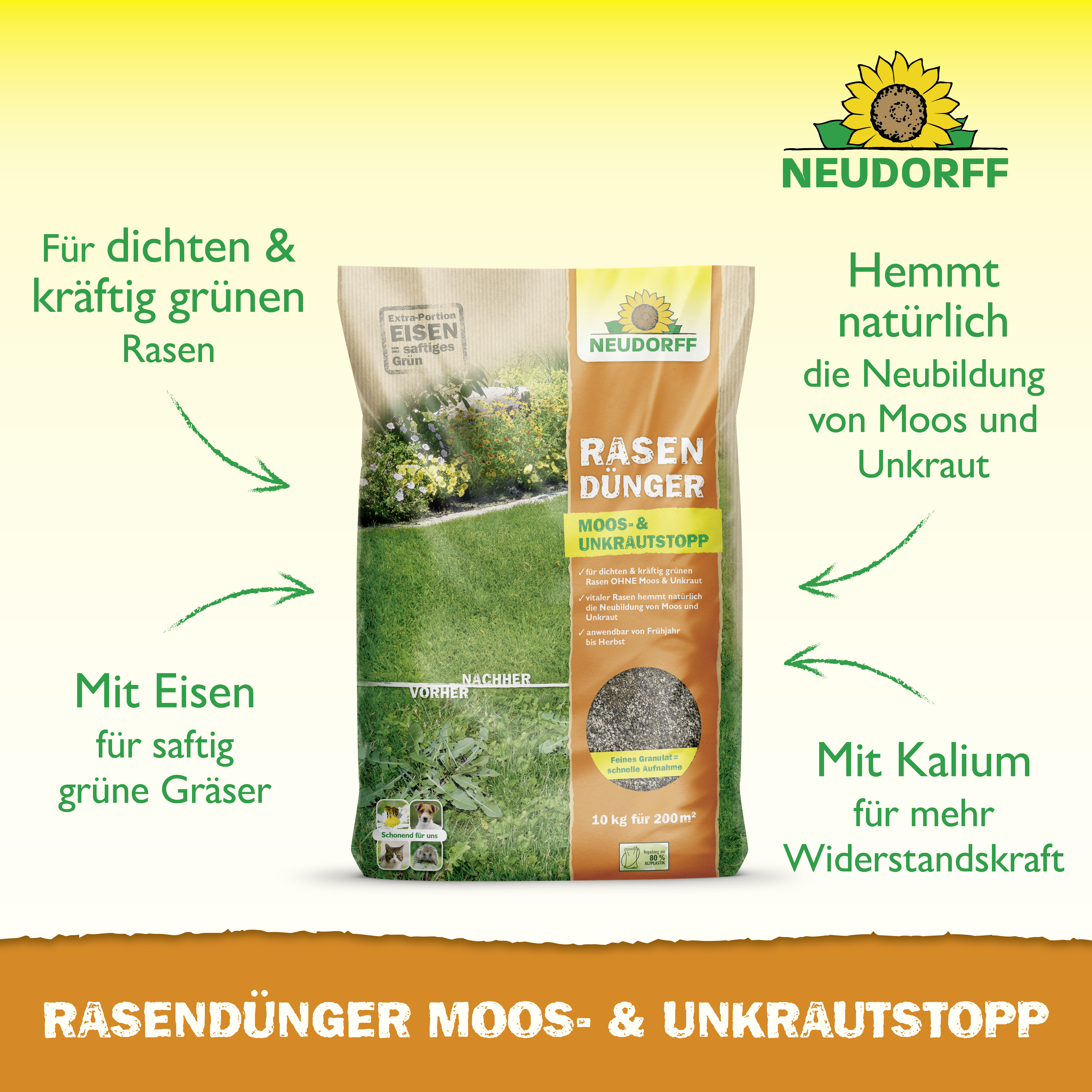 Neudorff RasenDünger Moos- & Unkrautstopp 