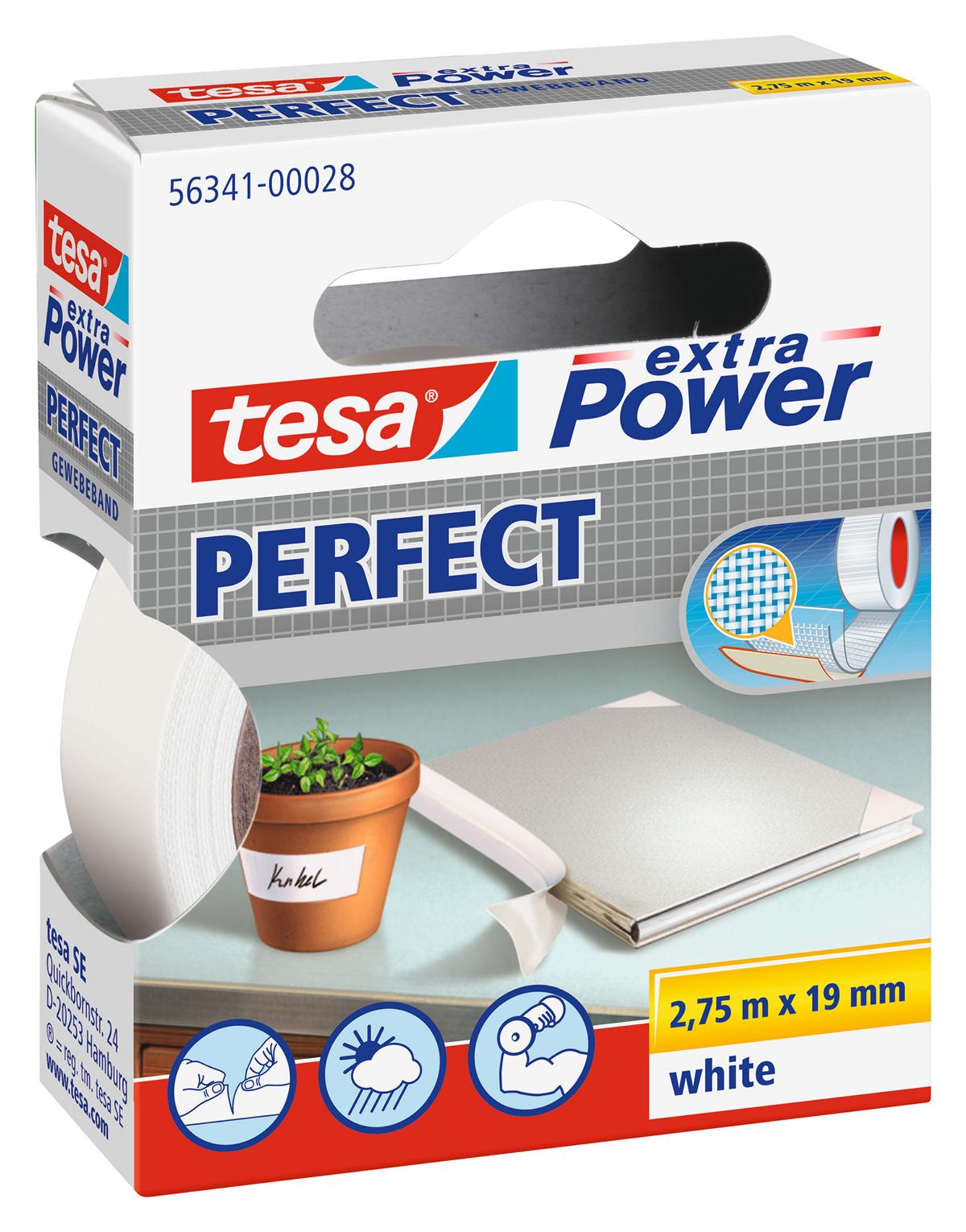 tesa_nart-563410002803_LI400_left tesa extra Power Perfect Gewebeband, weiß, 2,75 m