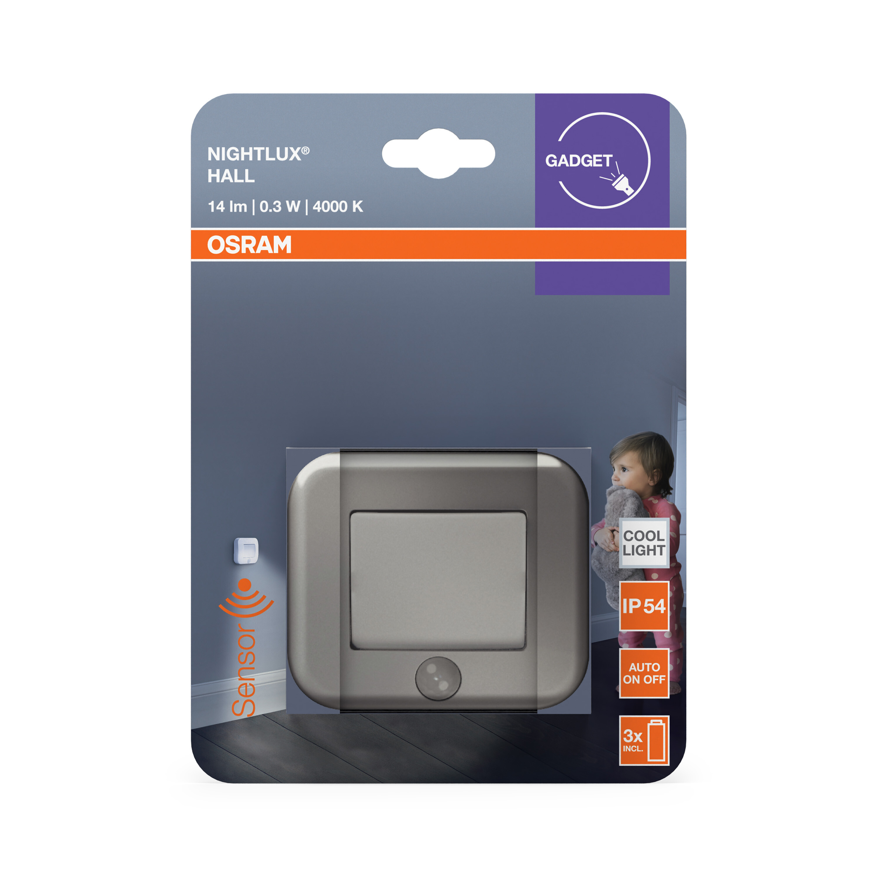 Osram Nachtlicht "Nightlux Hall", silber