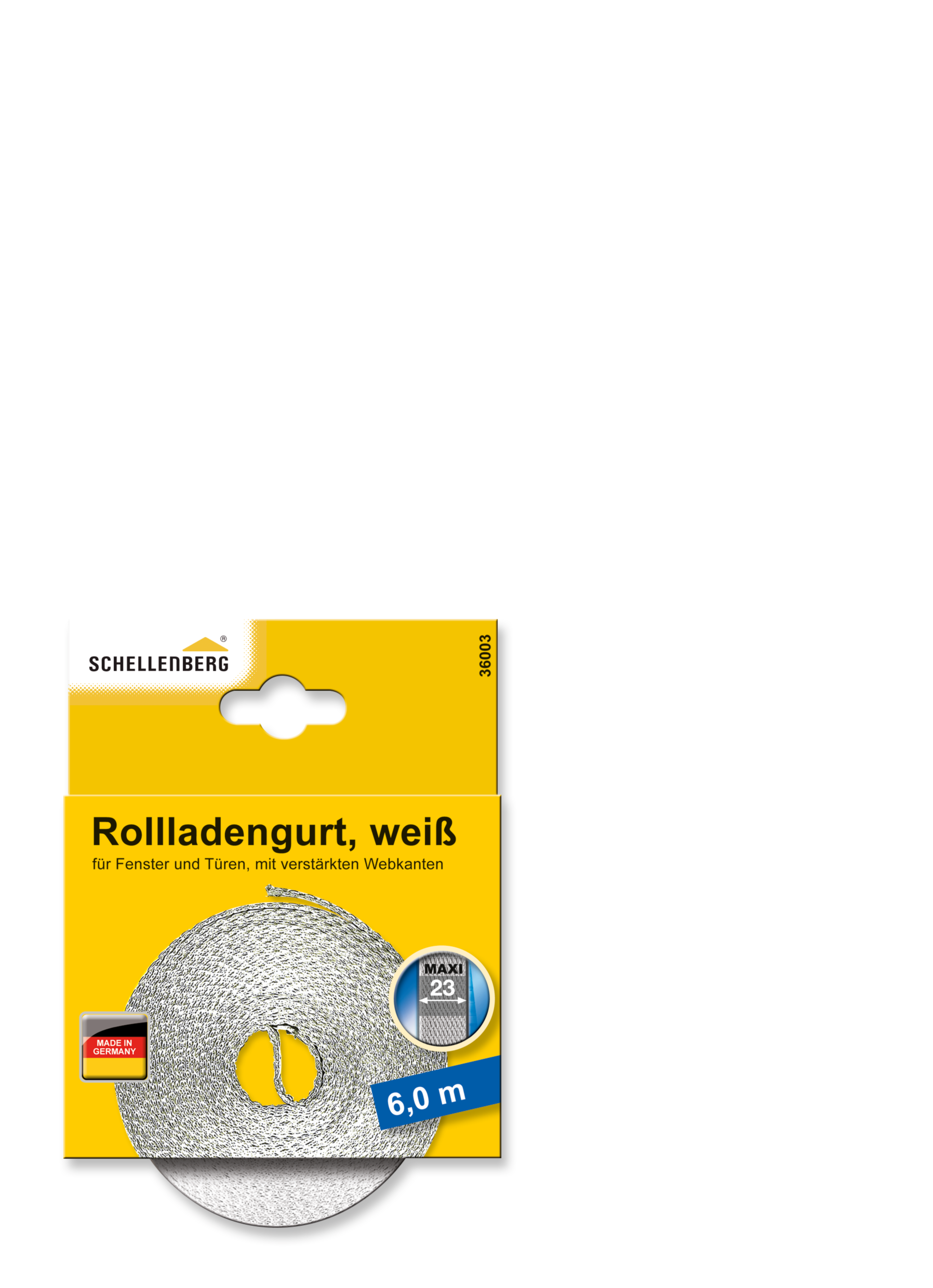 Schellenberg Roladengurt weiß, 23mm/6m