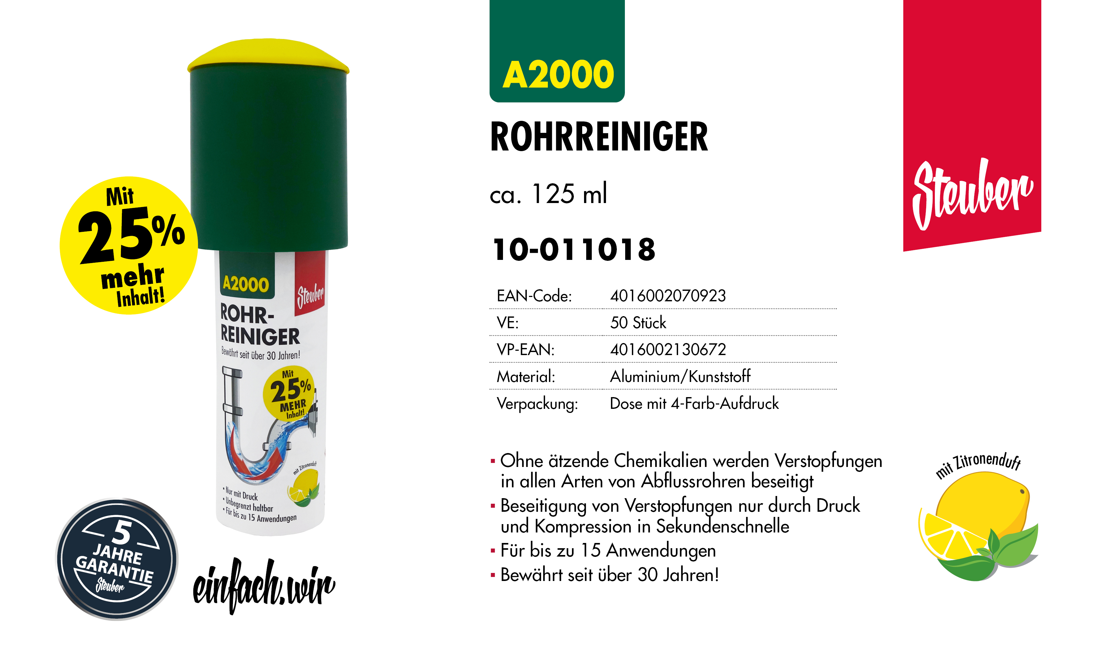 Steuber Rohrreinger A2000, 125 ml