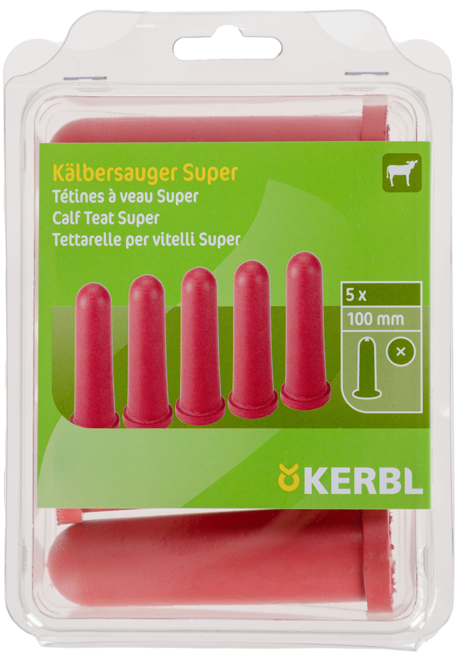 Kerbl Sauger "Super" rot, 100 mm, 5 St. im Pack