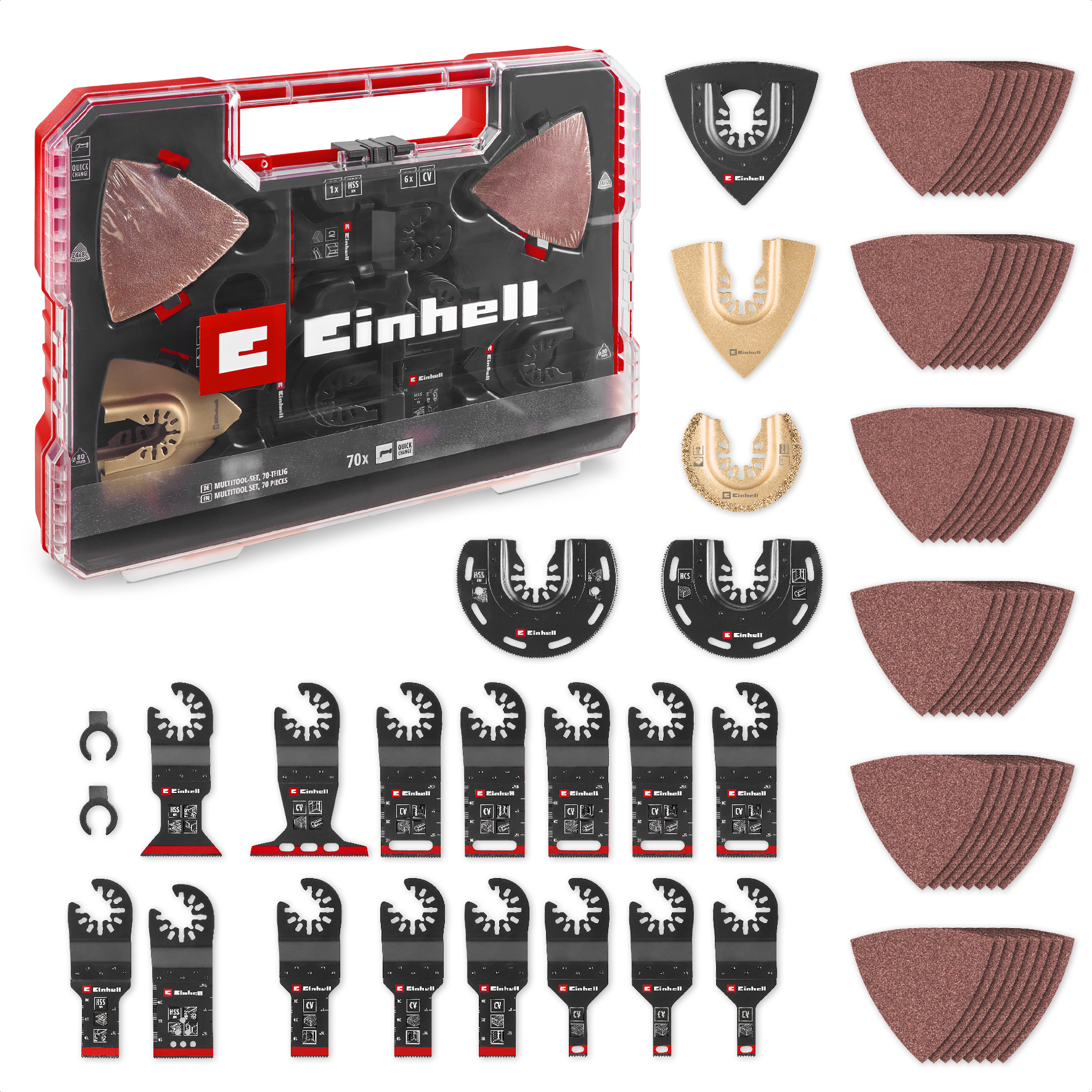 Einhell XXL-CASE Multitool-Set mit Universalaufnahme, 70-tlg. 