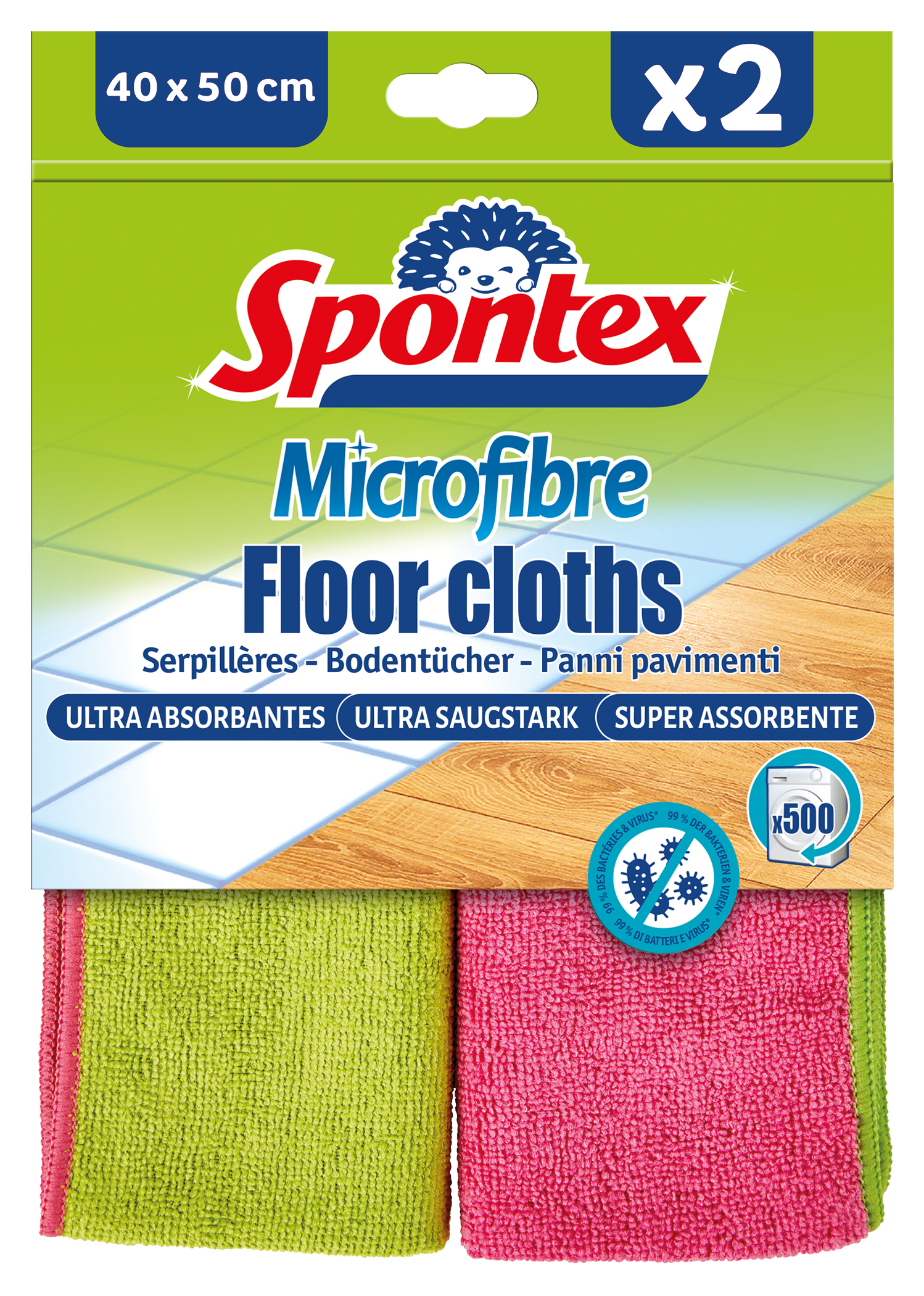 Spontex Microfibre Bodentücher x 2