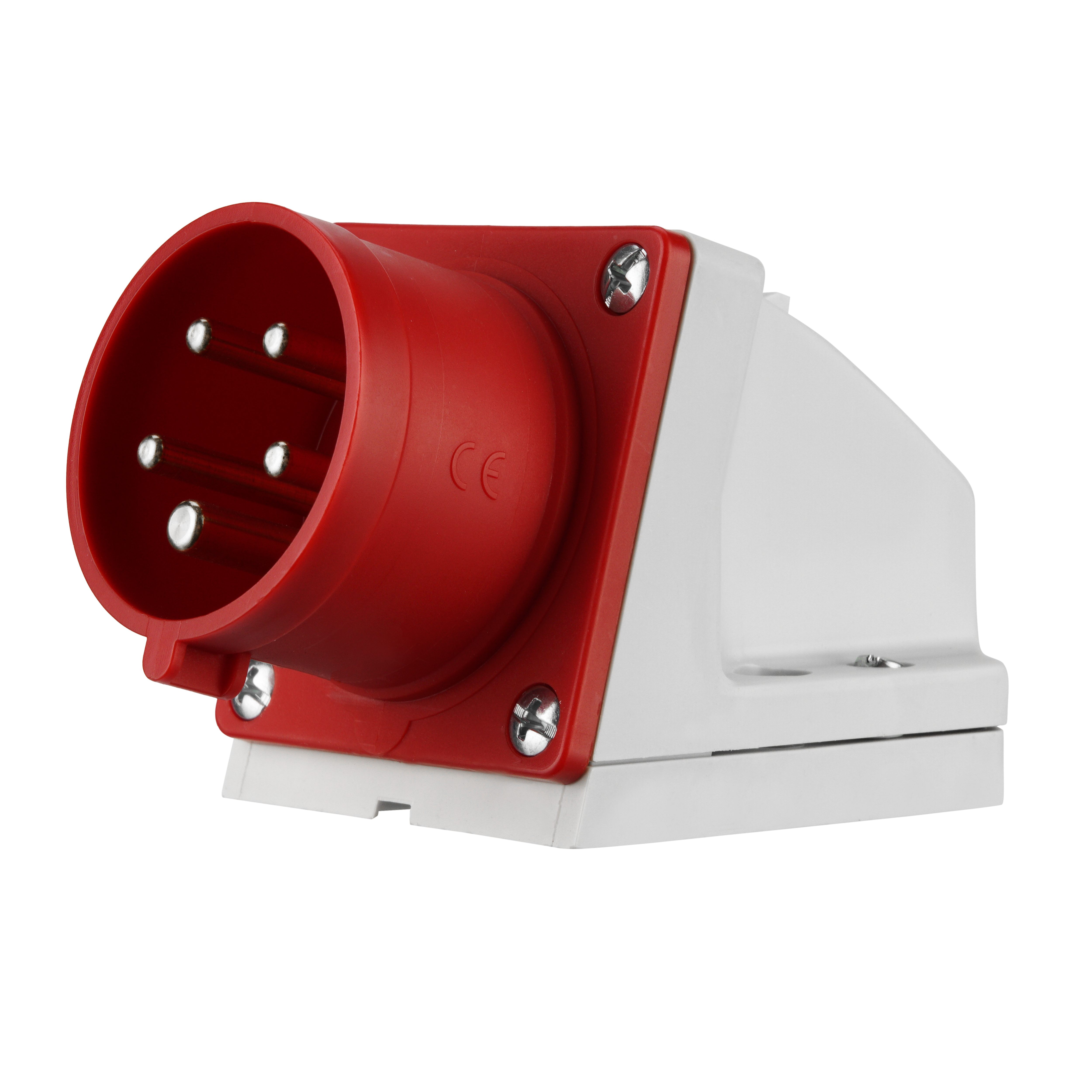 REV CEE-Wandgerätestecker 5-polig, 400V, 16 A, IP44, rot-grau