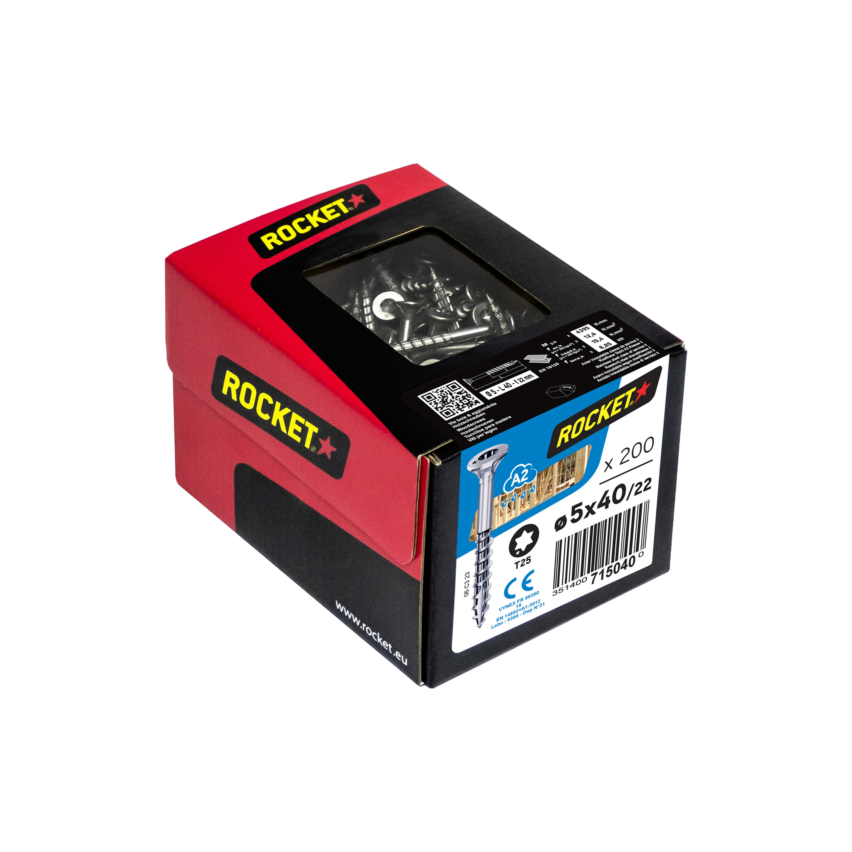 Rocket Seko 5,0 x 40 A2 T25 TG Rocket Seko 5,0 x 40 A2 T25 TG
