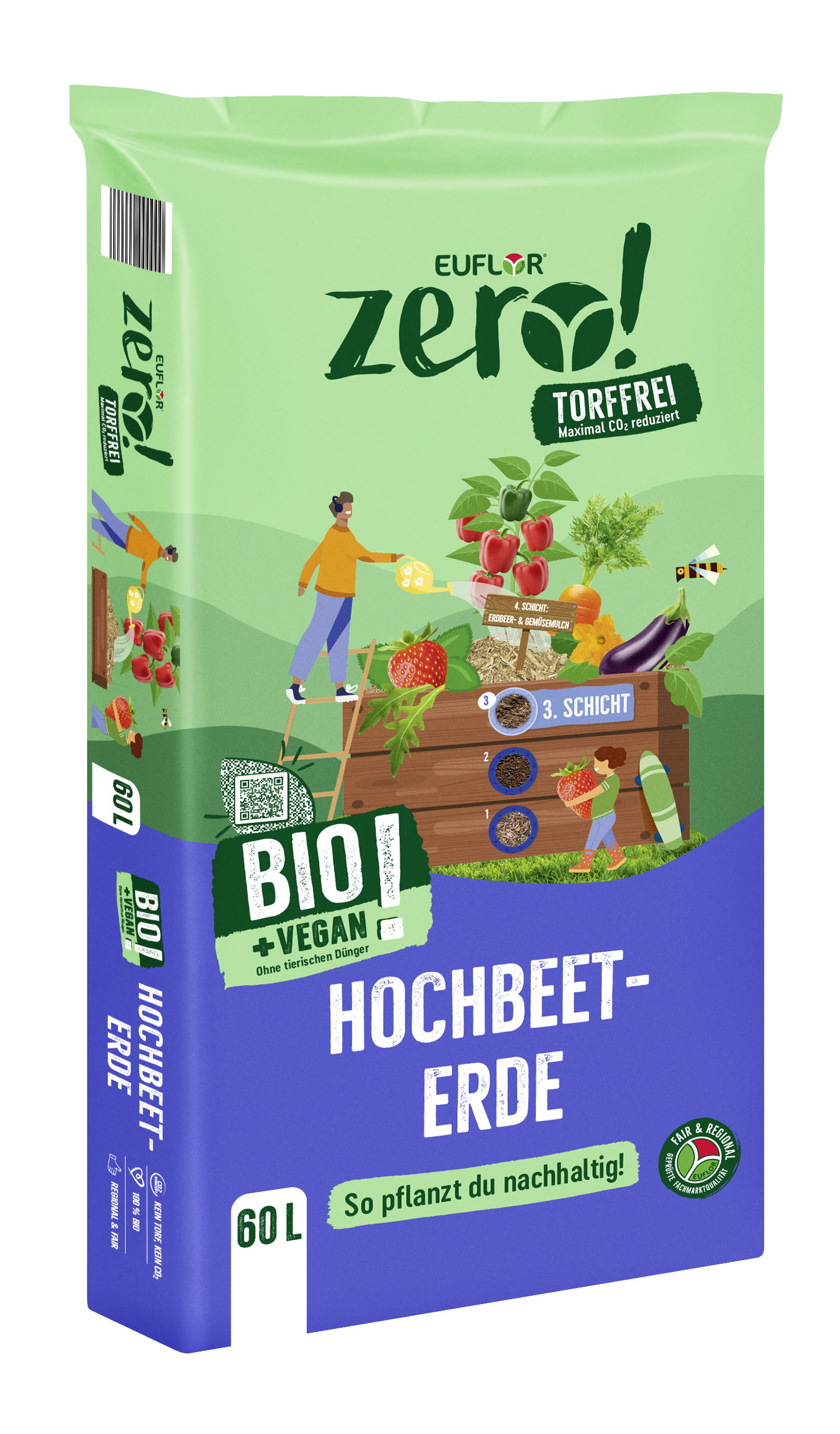 4008089016925_Zero_Hochbeeterde_60L_3D-gek Euflor zero! Bio Hochbeeterde, 60 L