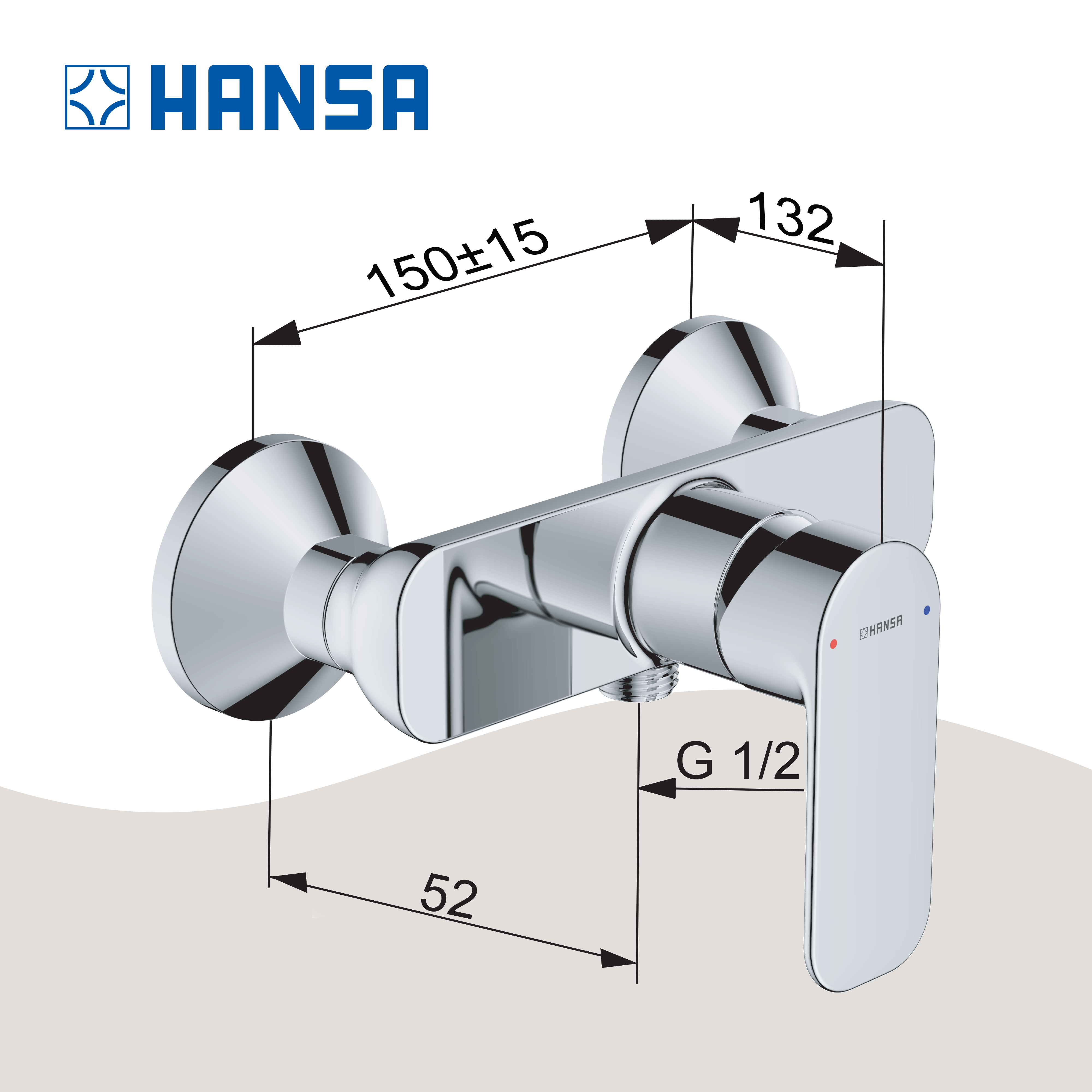 Hansa PICO Duscharmatur für die Wandmontage , DN15, Chrom