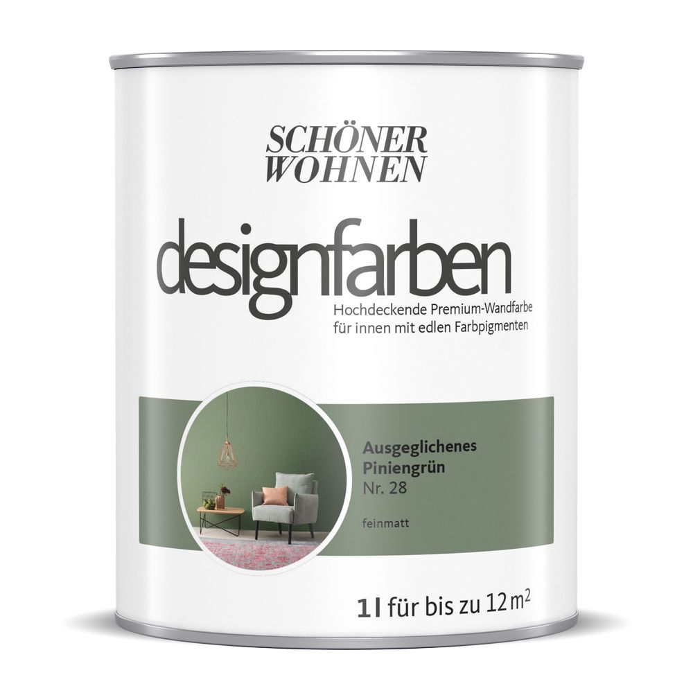 Schöner Wohnen Designfarbe, ausgeglichenes piniengrün, 1L