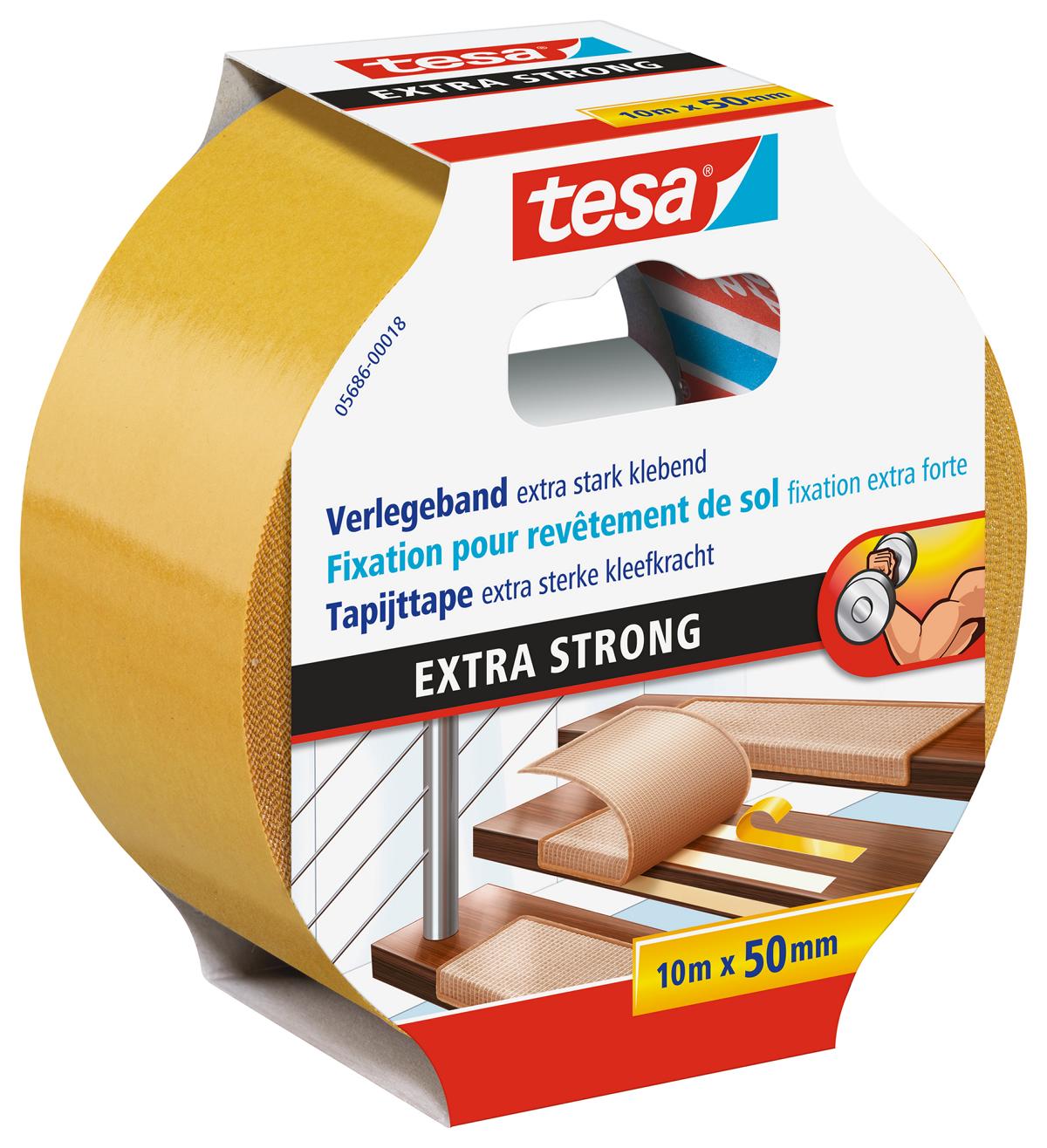 tesa_Floorlaying_056860001811_LI406_left_pa tesa Verlegeband, extra stark klebend, 10 m