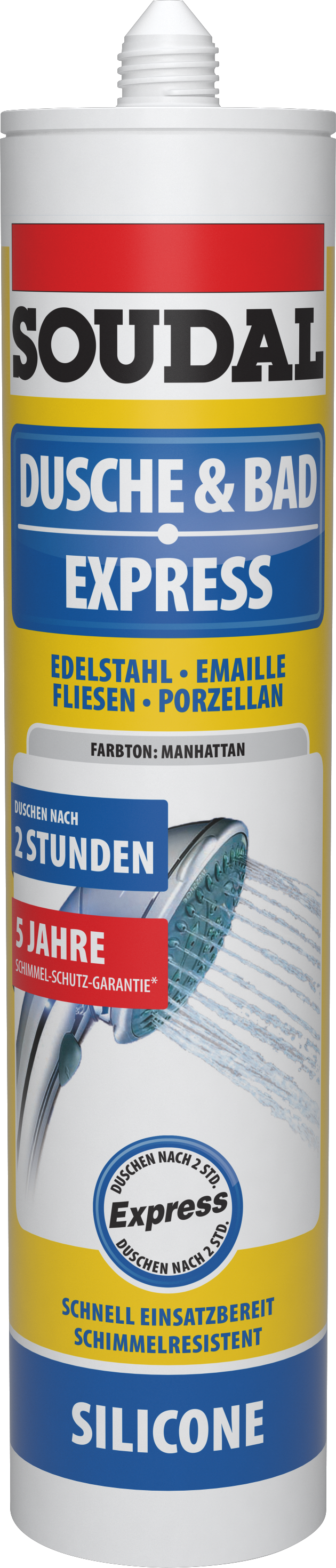 Soudal Dusche & Bad Express Silikon, transparent, 300 ml Soudal Dusche & Bad Express Silikon, transparent, 300 ml