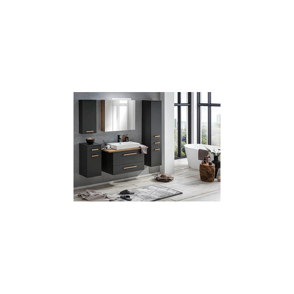 W. Schildmeyer Badmöbel-Set Möbelpartner Duo 1022, anthrazit, weiß W. Schildmeyer Badmöbel-Set Möbelpartner Duo 1022, anthrazit, weiß