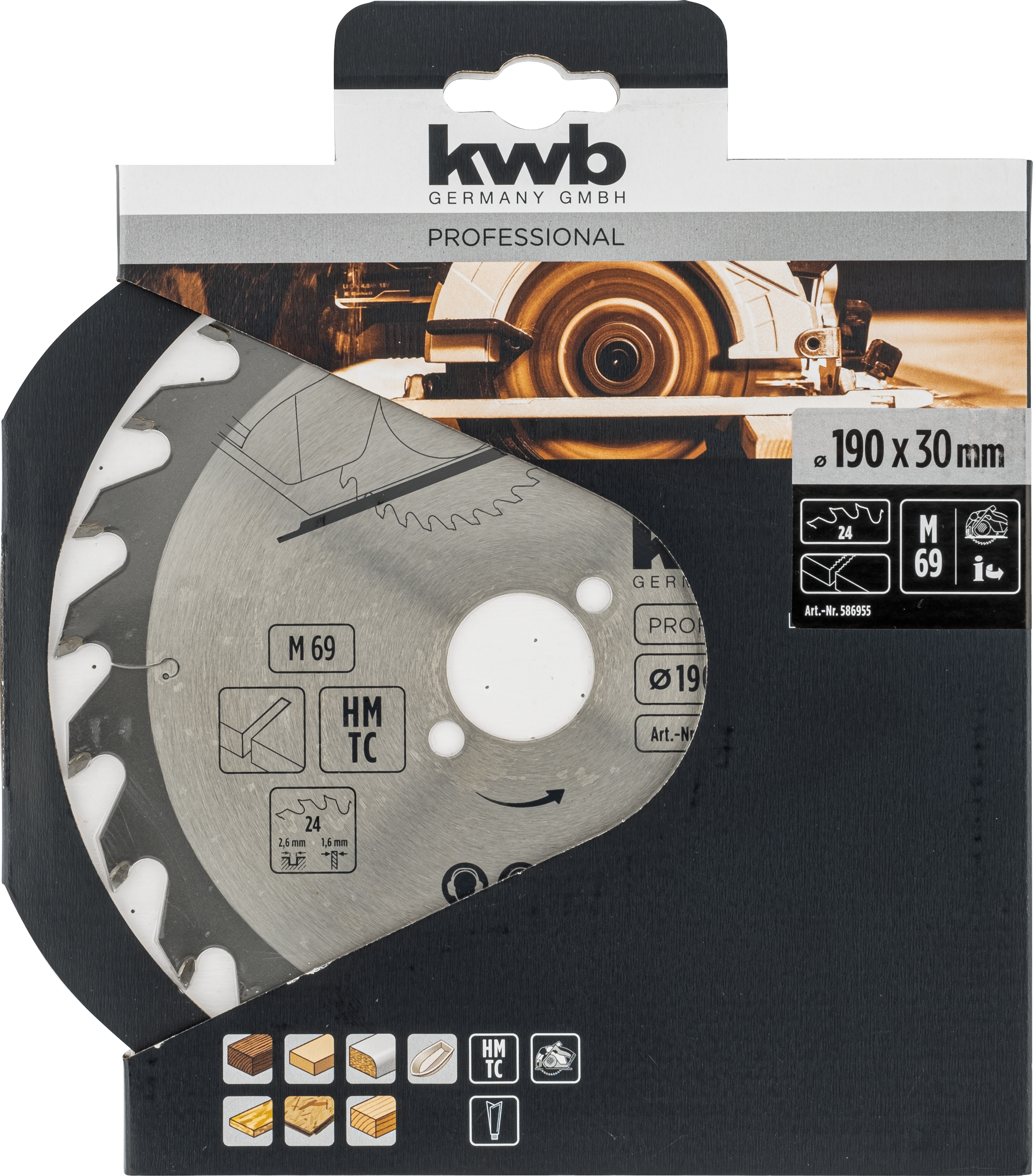 Kwb Kreissägeblatt HM, Ø 190 x 30 mm, Z24 Kwb Kreissägeblatt HM, Ø 190 x 30 mm, Z24
