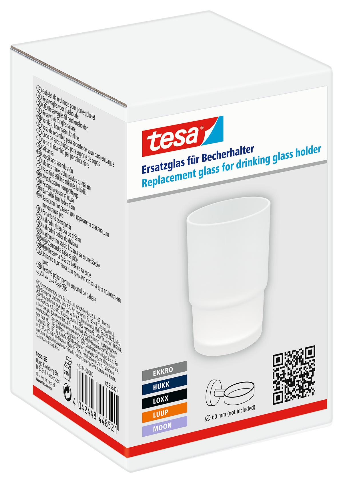 tesa Ersatzglas für Becherhalter, Ø 60