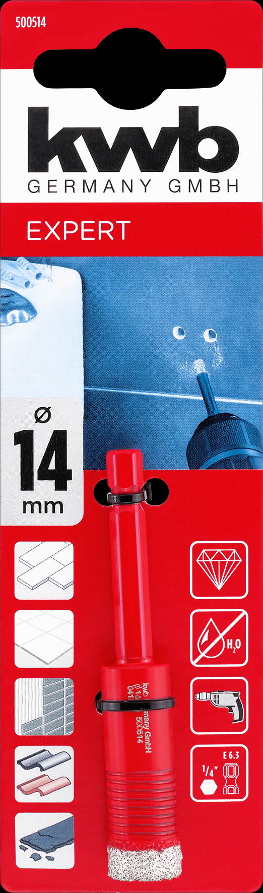 kwb Fliesenbohrer 6-Kant, 14 mm