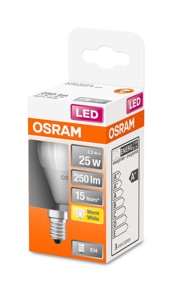 OSRAM LEUCHTMITTEL LED STAR CLASSIC P 25 3.3 W/2700K E1