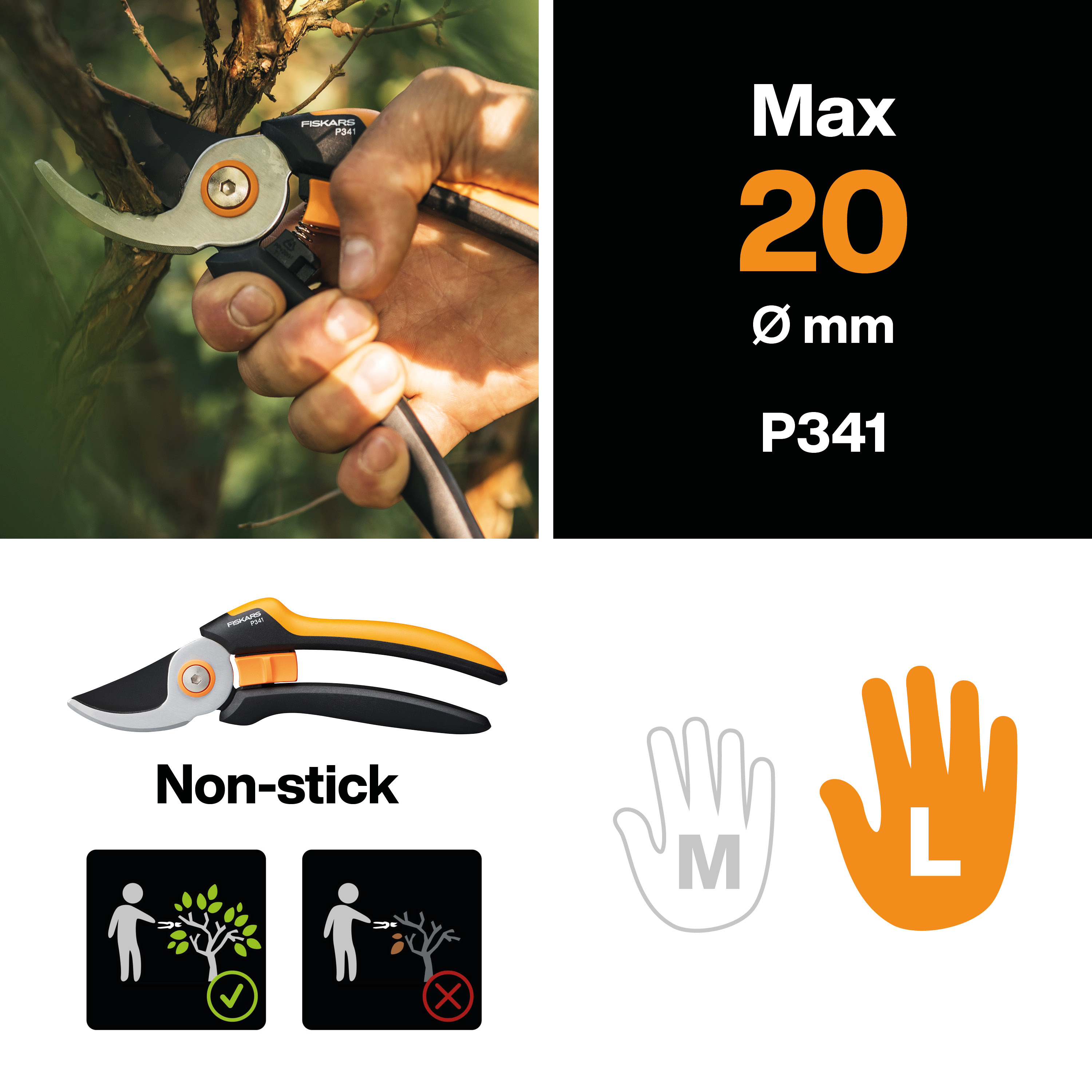 Fiskars Solid™ L Bypass-Gartenschere , P341