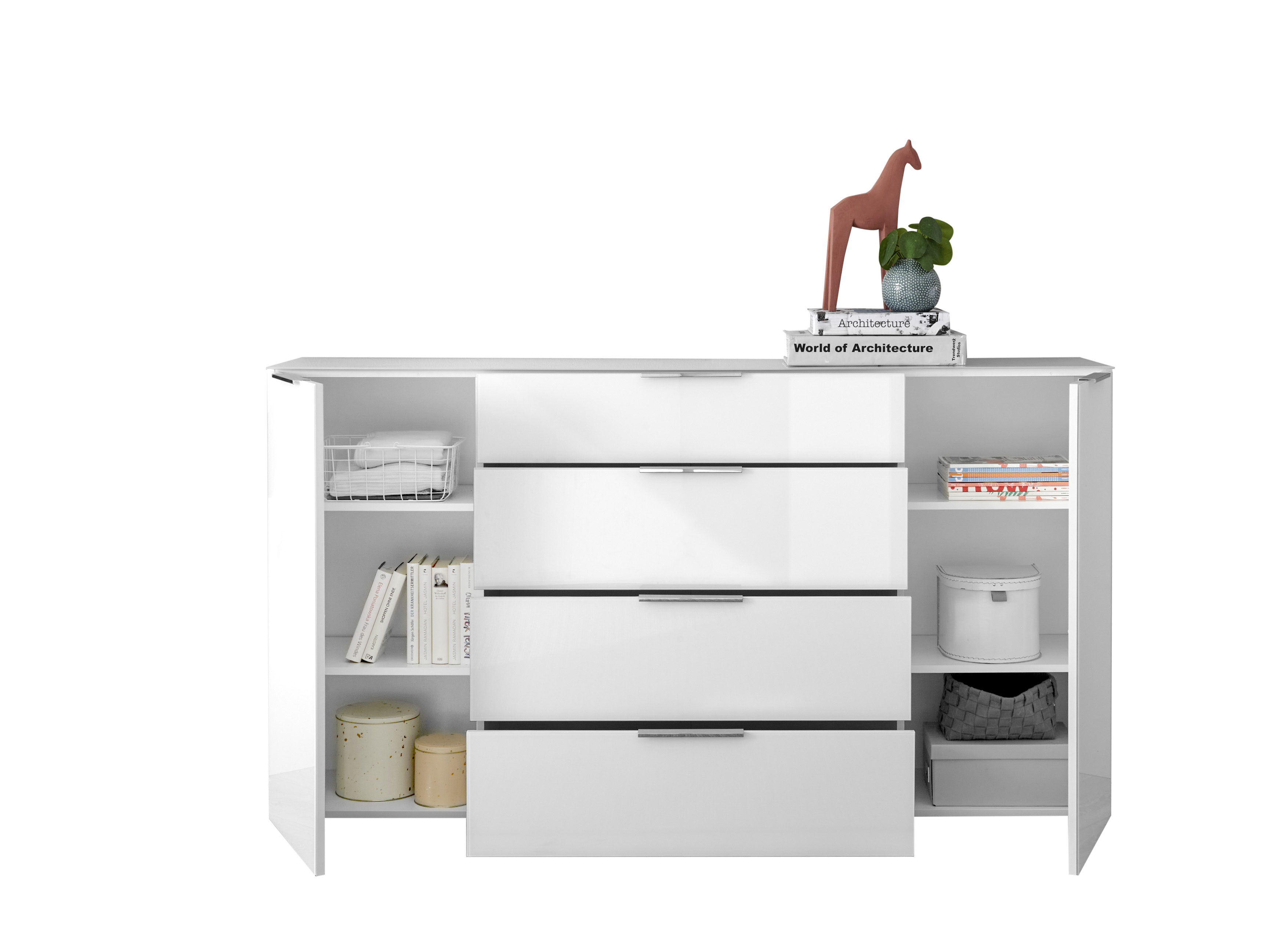 Bega Kommode Santorin, weiß/glas