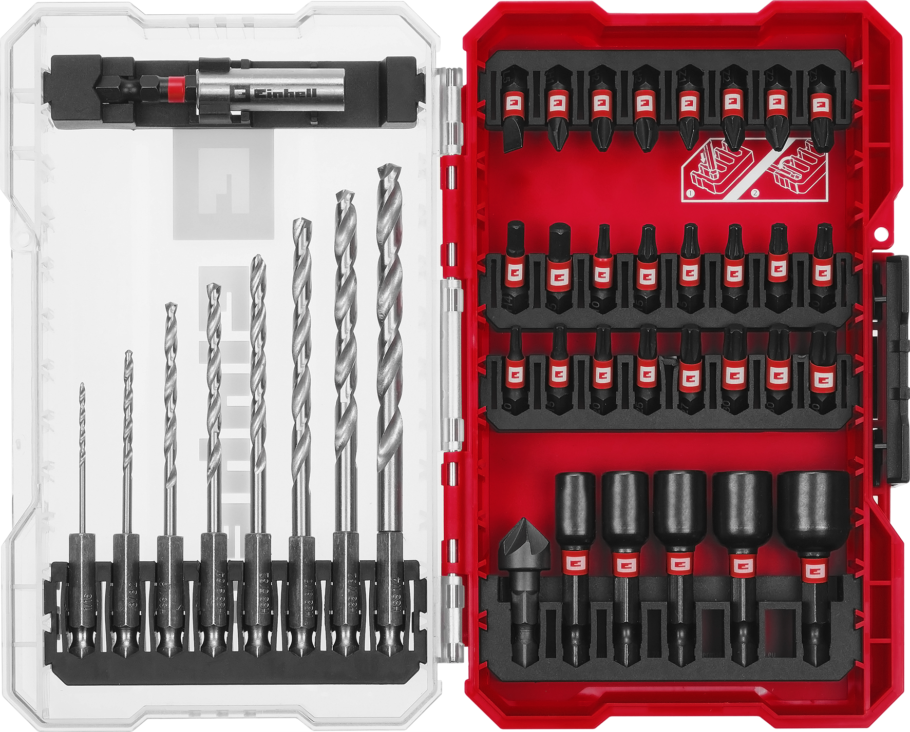 Einhell Impact-Bit-Set mit Metallbohrern, M-CASE, 39-tlg.