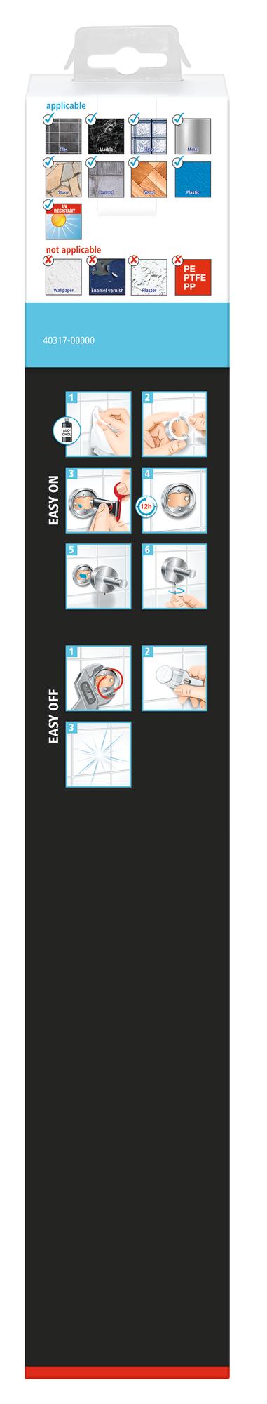 tesa_SMOOZ_403170000000_LI490_back_pa tesa Smooz Handtuchhalter, zweiarmig