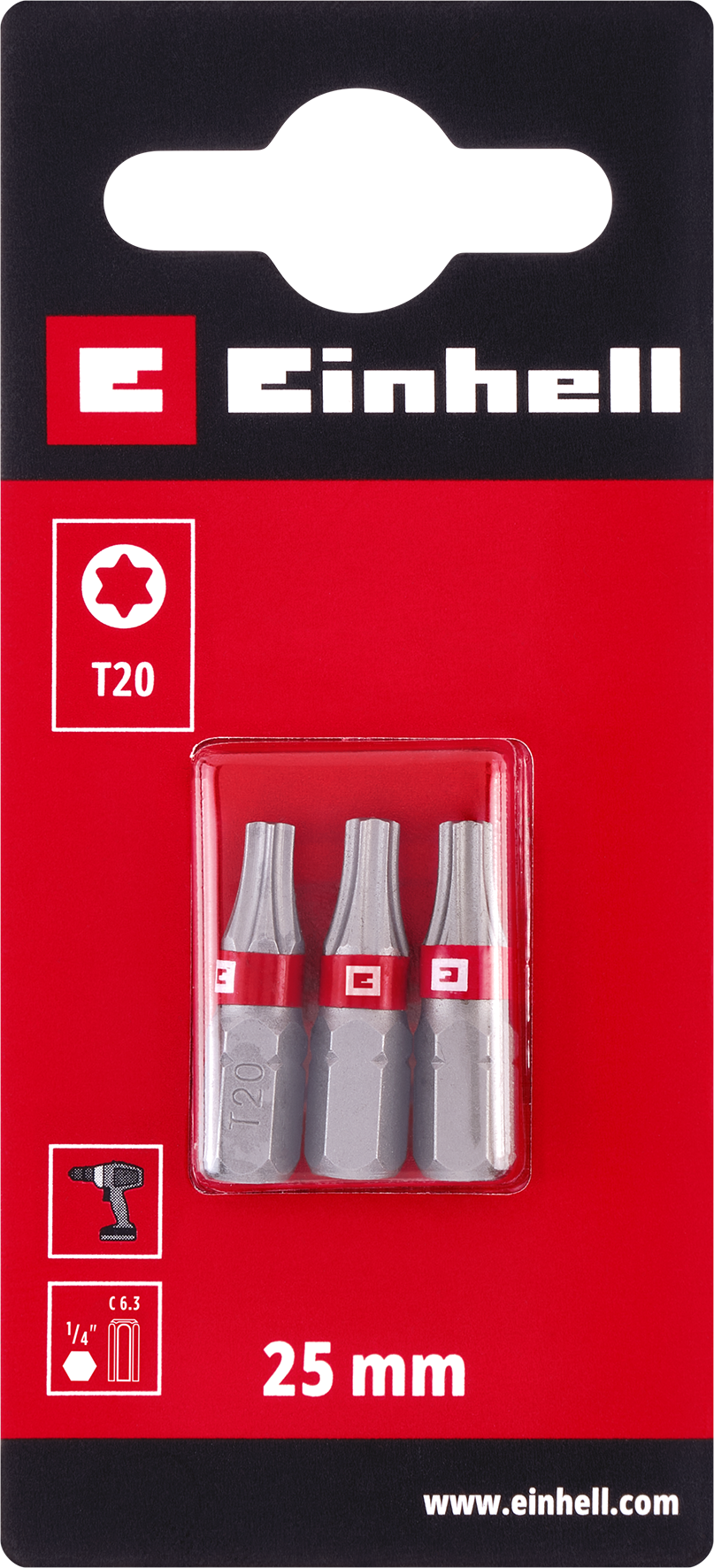 Einhell Standard-Bits, 25 mm, T20