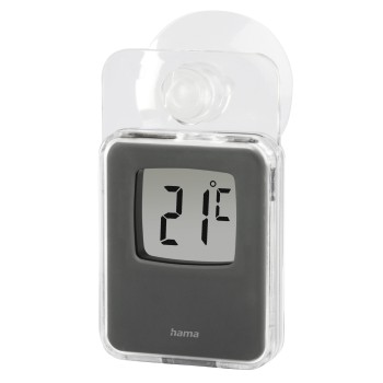 Hama Fensterthermometer für innen und außen, digital, 7,5 x 4,6 cm, Grau Hama Fensterthermometer für innen und außen, digital, 7,5 x 4,6 cm, Grau