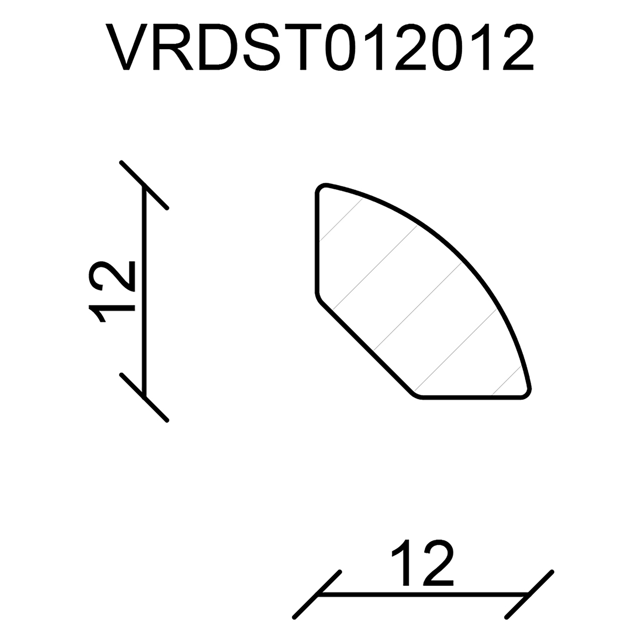 544161-Querschnitt Neuhofer Viertelrundstab, Fichte/Kiefer astrein roh