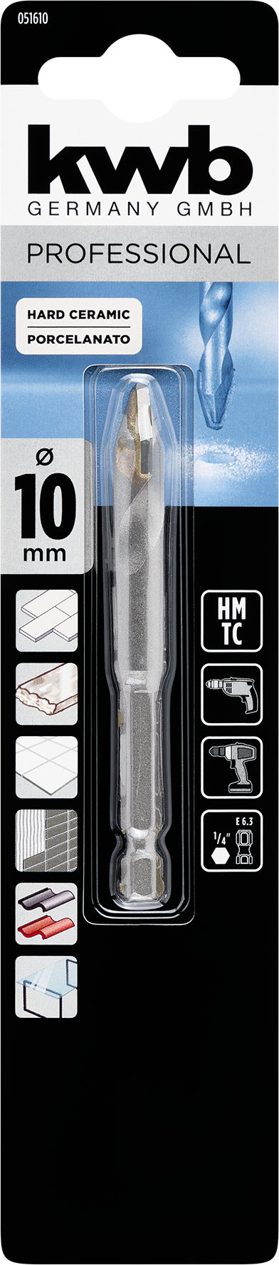 kwb Feinsteinzeugbohrer, 90 mm, Ø 10 mm