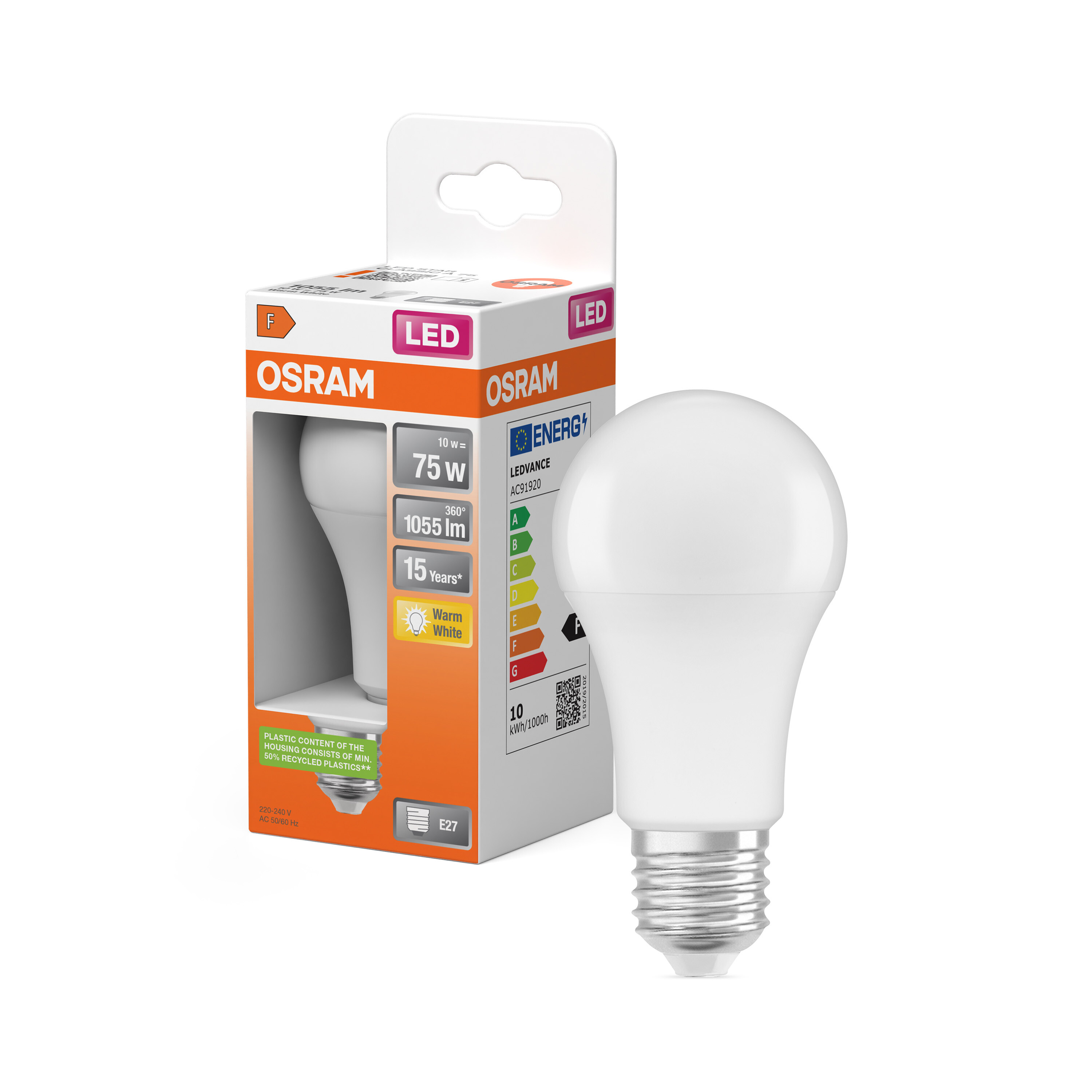 Osram Leuchtmittel LED CLA75 11W/827 E27, 230V