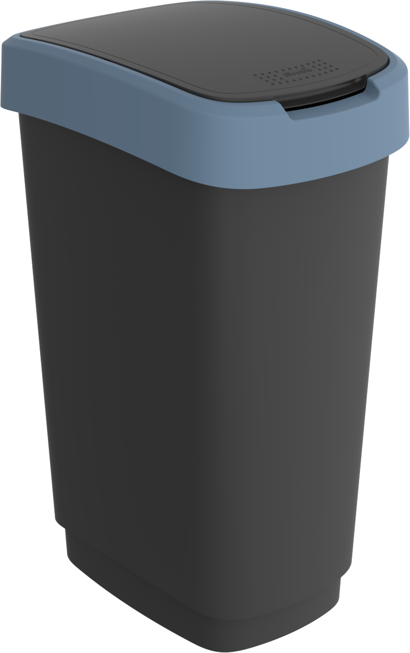Rotho Swingeimer Twist, 50 L, schwarz/horizon blue