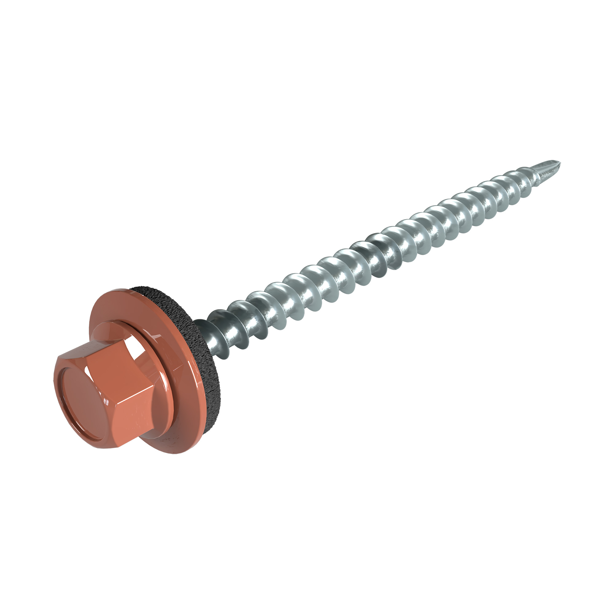 SW8-Schrauben, 4,8 x 60 mm, ziegelrot, 100 Stück