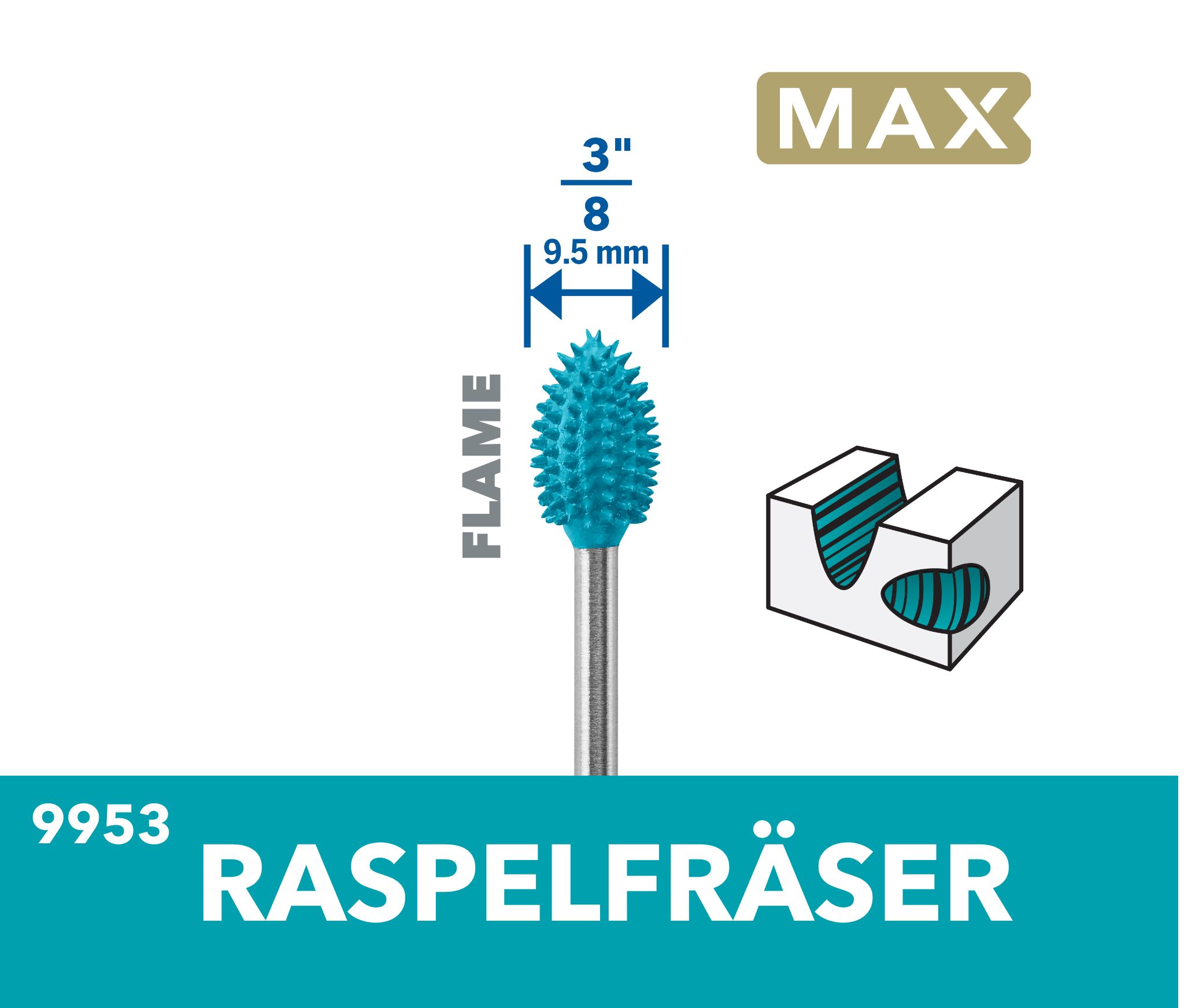 Dremel 9953DM Raspelfräser Flamme 9 Dremel 9953DM Raspelfräser Flamme 9