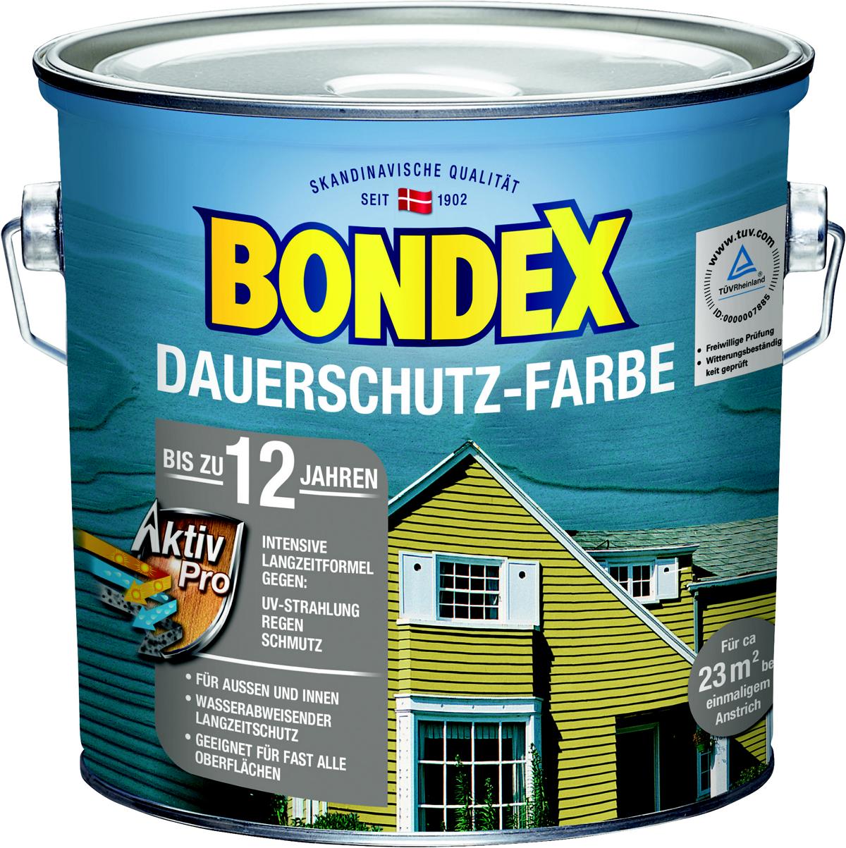 Bondex Dauerschutz-Farbe Cremeweiß, 2,5L