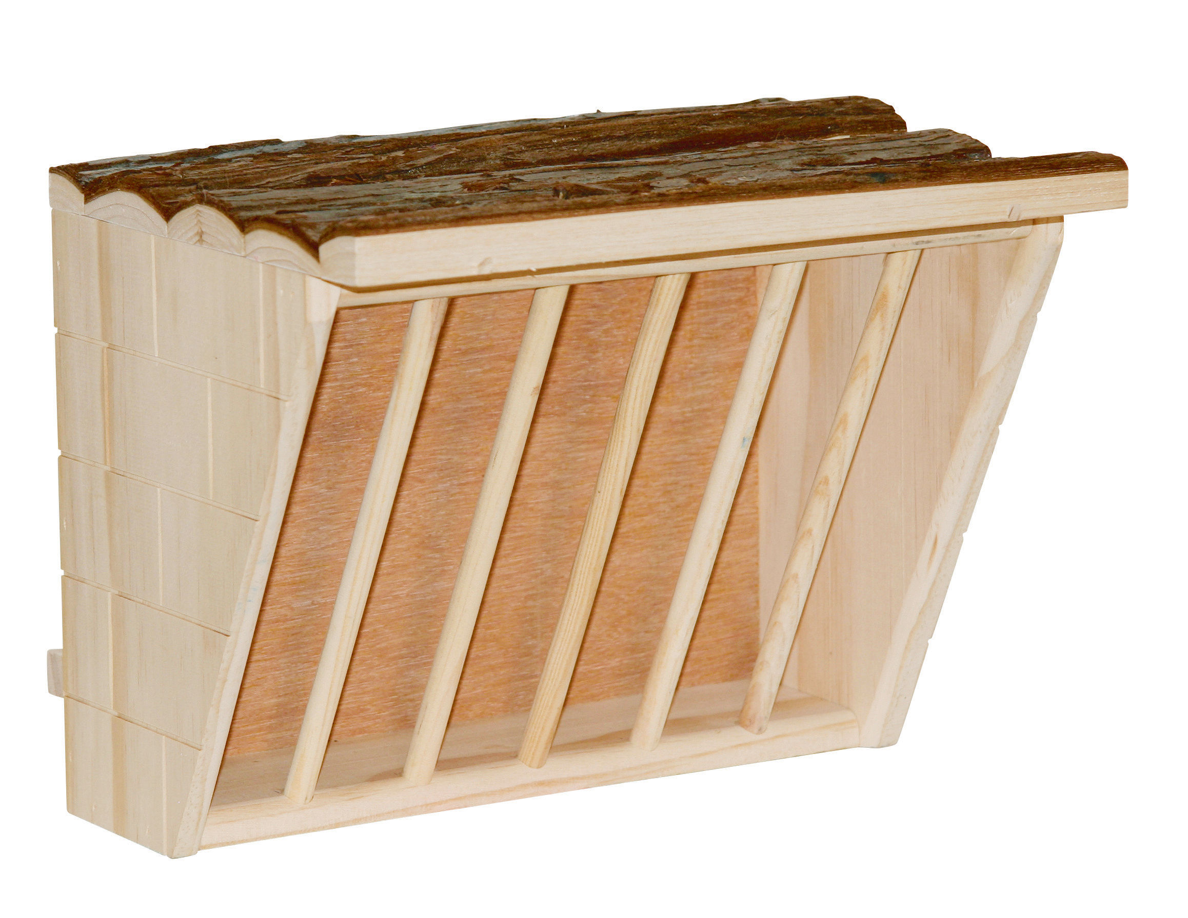 Kerbl Heuraufe XL mit Sitzbrett NATURE, 28 x 20,5 x 22 cm