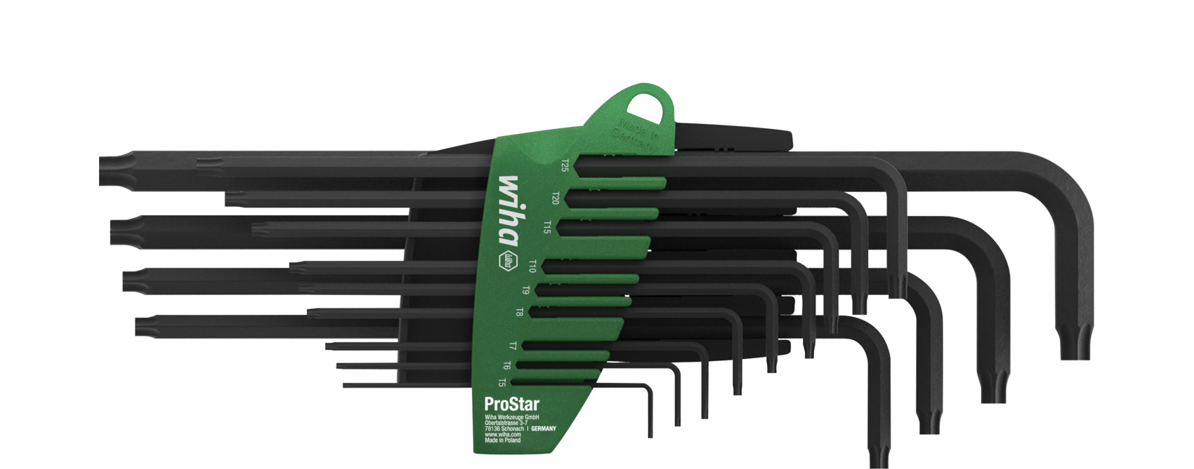 Wiha Stiftschlüssel Set im ProStar Halter TORX® 13-teilig, schwarzoxidiert in SB-Kartonverpackung
