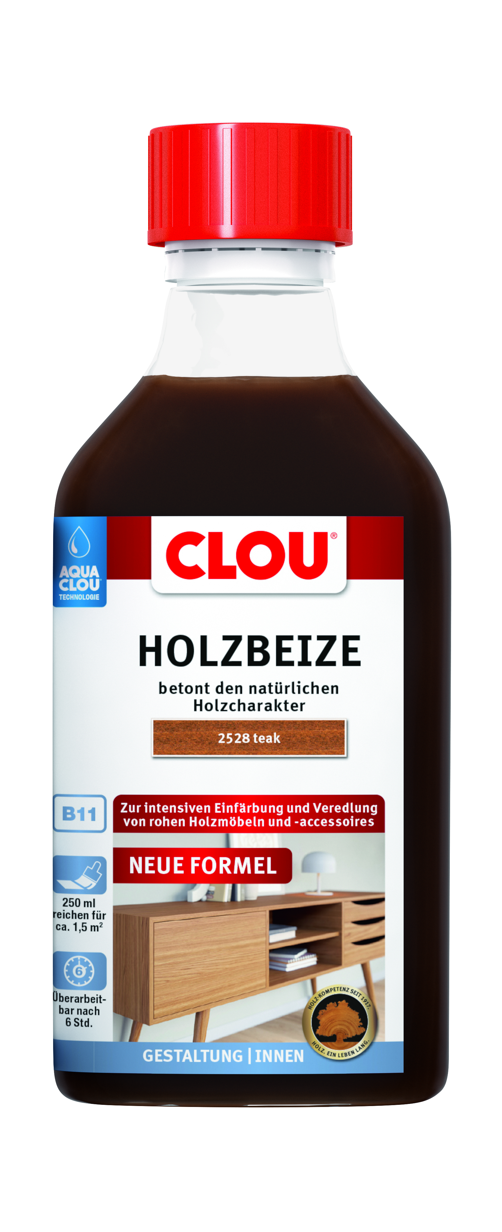 AQUA CLOU® Holzbeize Nr. 2528 Teak, 250 ml