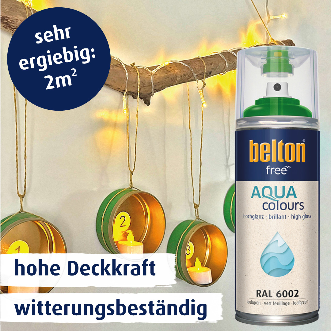 belton free Wasserlack laubgrün hochglänzend, 400ml