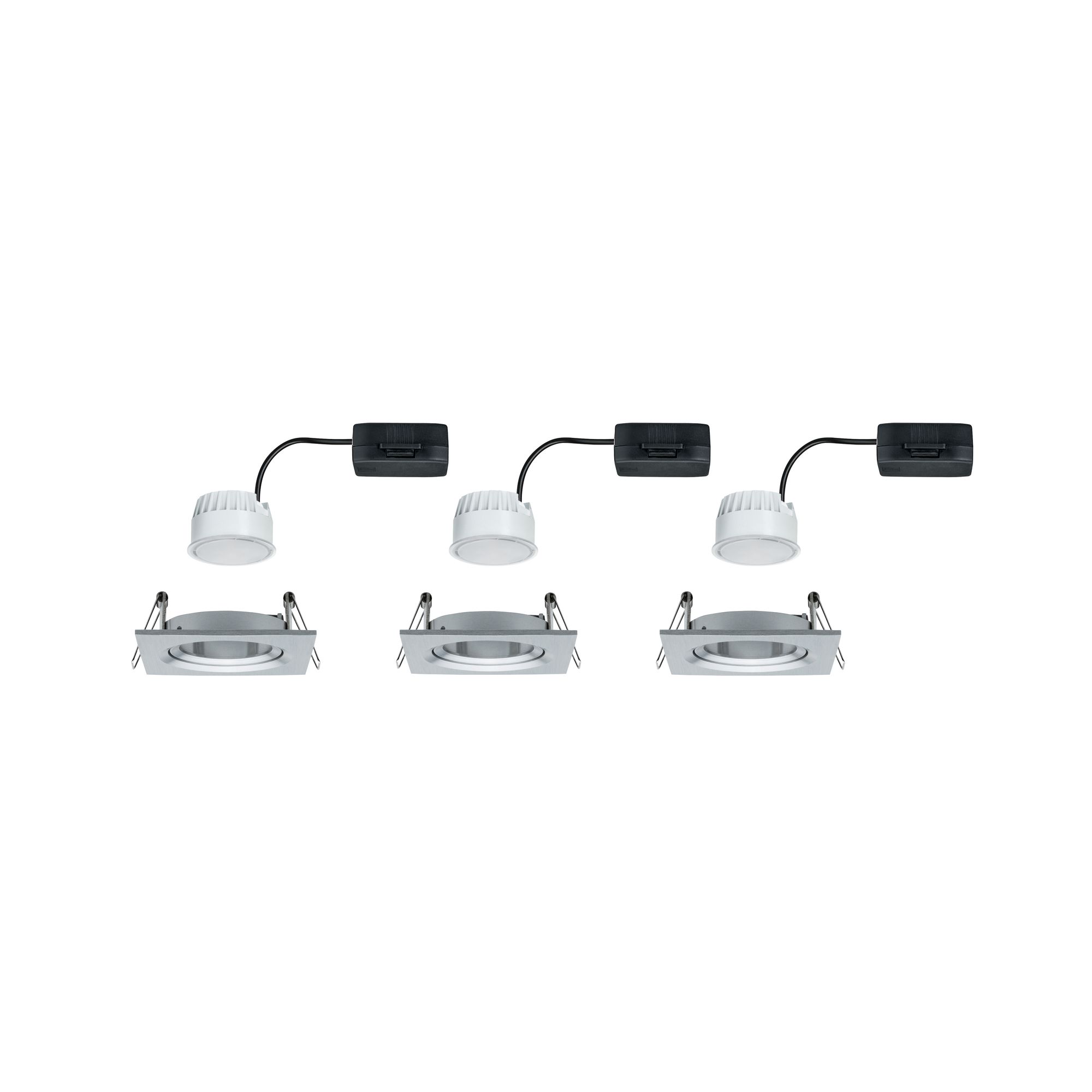 PAULMANN EINBAULEUCHTE  3X6,5W 2700K ECKIG SCHWENKBAR ALU