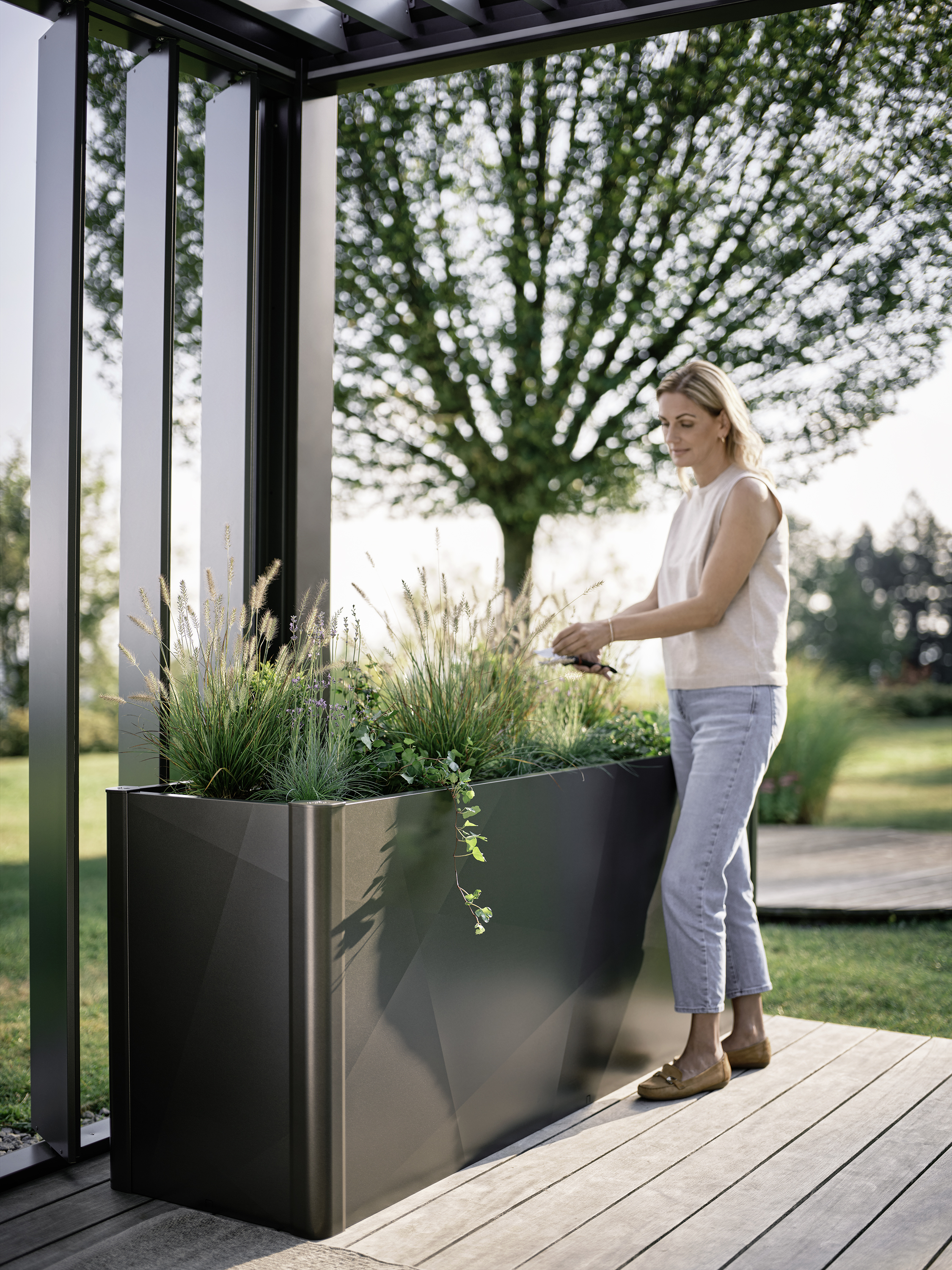 Biohort Hochbeet 2 x 0,5 x-design, dunkelgrau-metallic